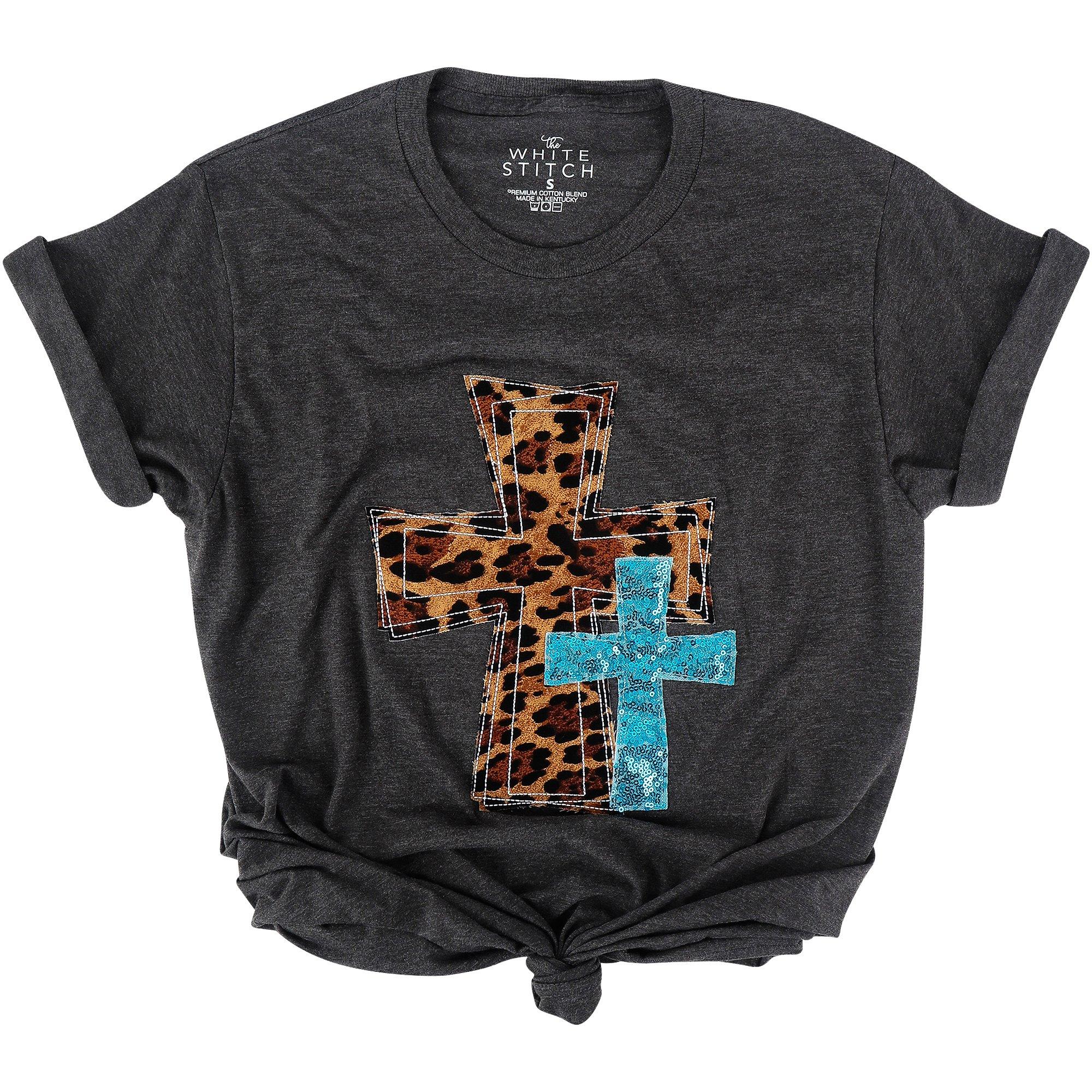 leopard print cross shirt