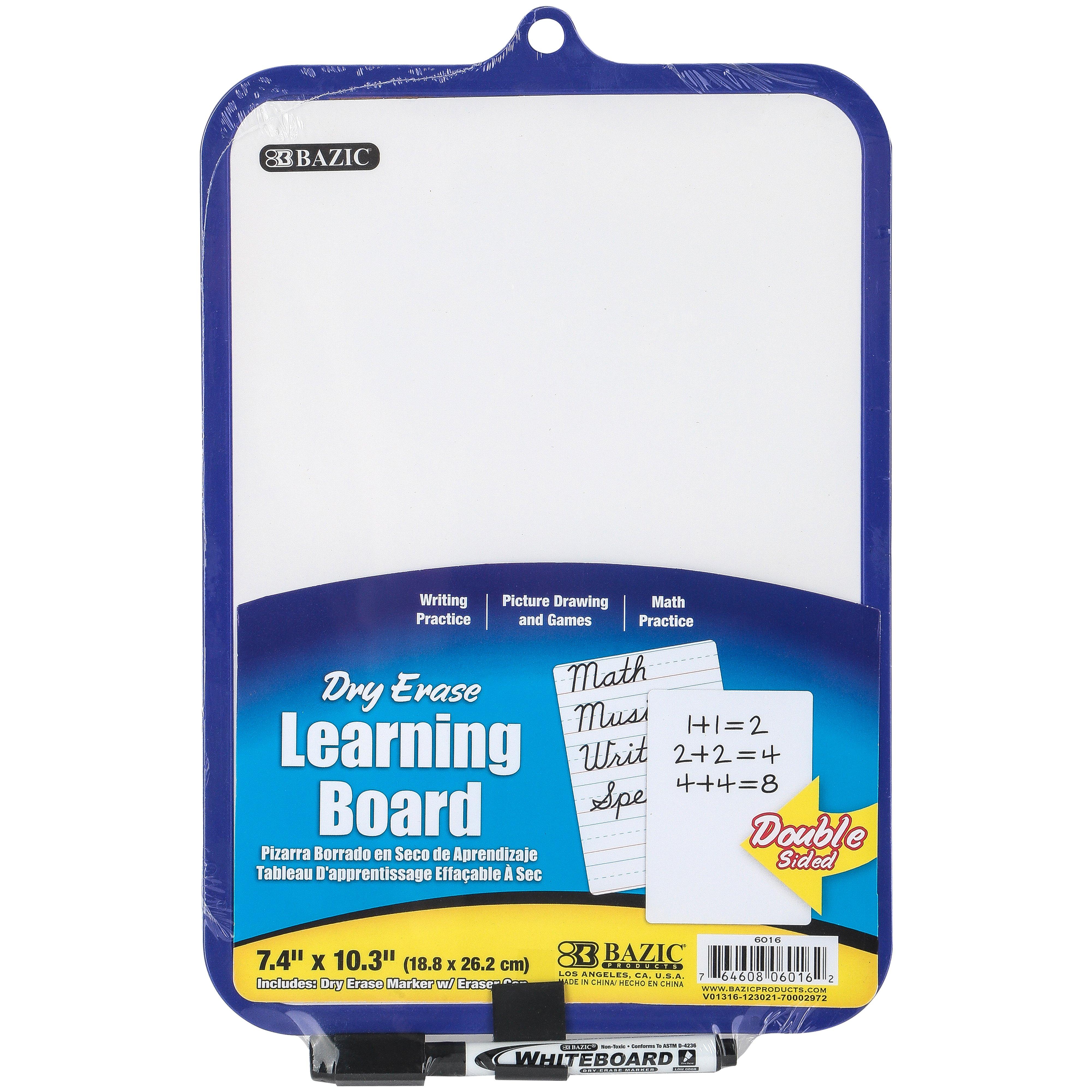 Bazic Products, Small Dry Erase Learning Board, Assorted Colors, 7.4 x