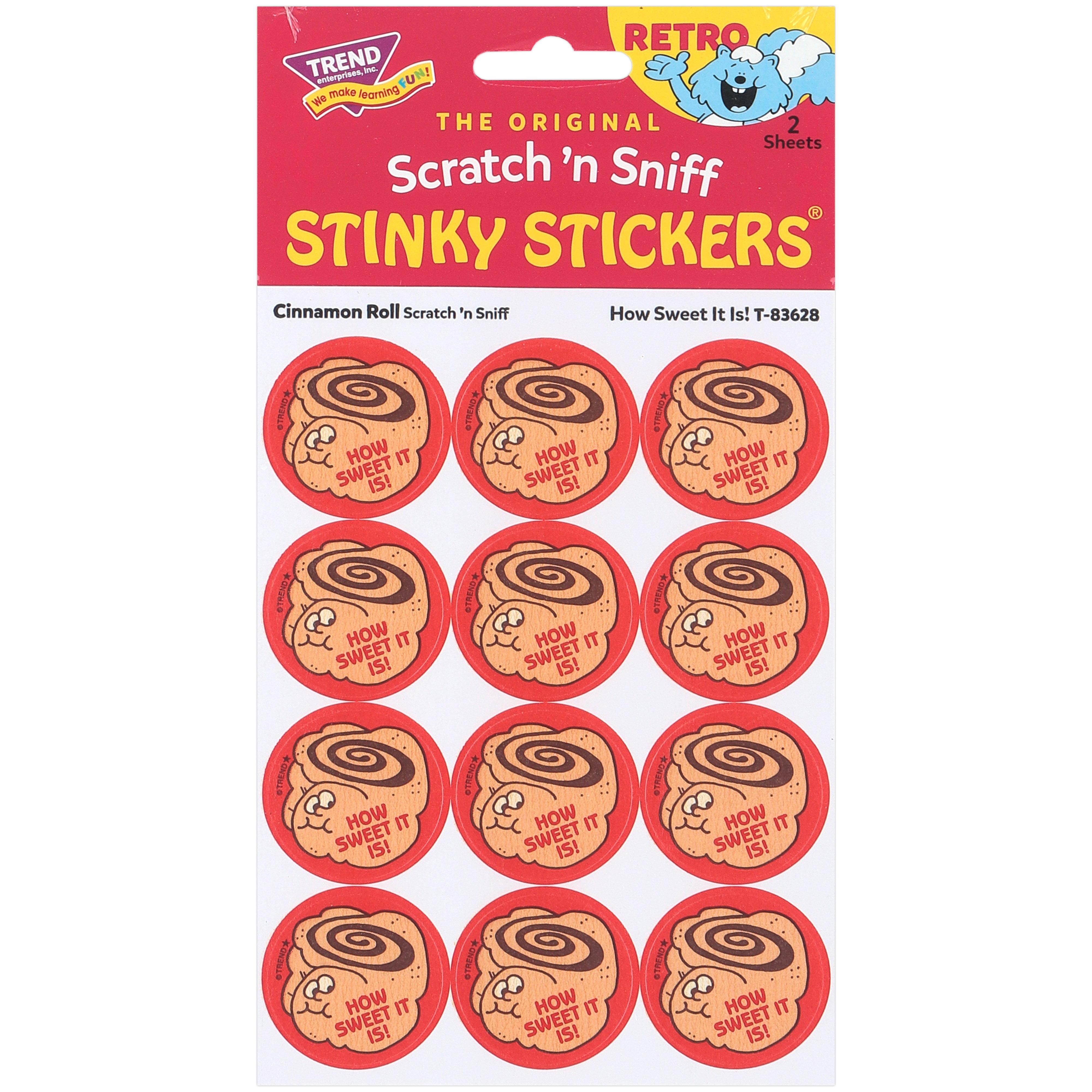 Cinnamon☆☆☆☆☆ Trend Enterprises, Retro Cinnamon Roll Scent Stickers, 24 Pieces