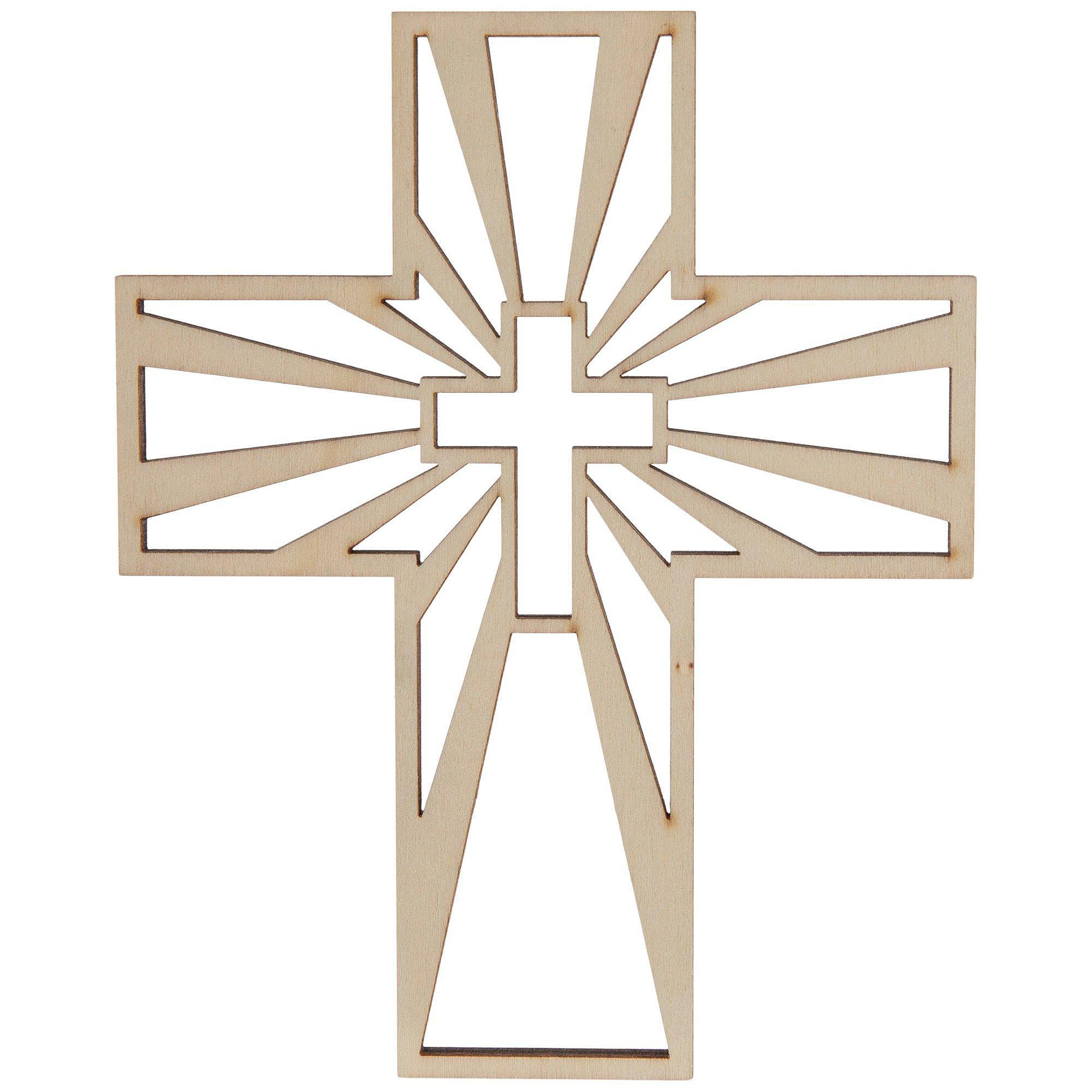 Wood Cross with Cutout Details, 4 x 5 inches | Mardel | 4134748
