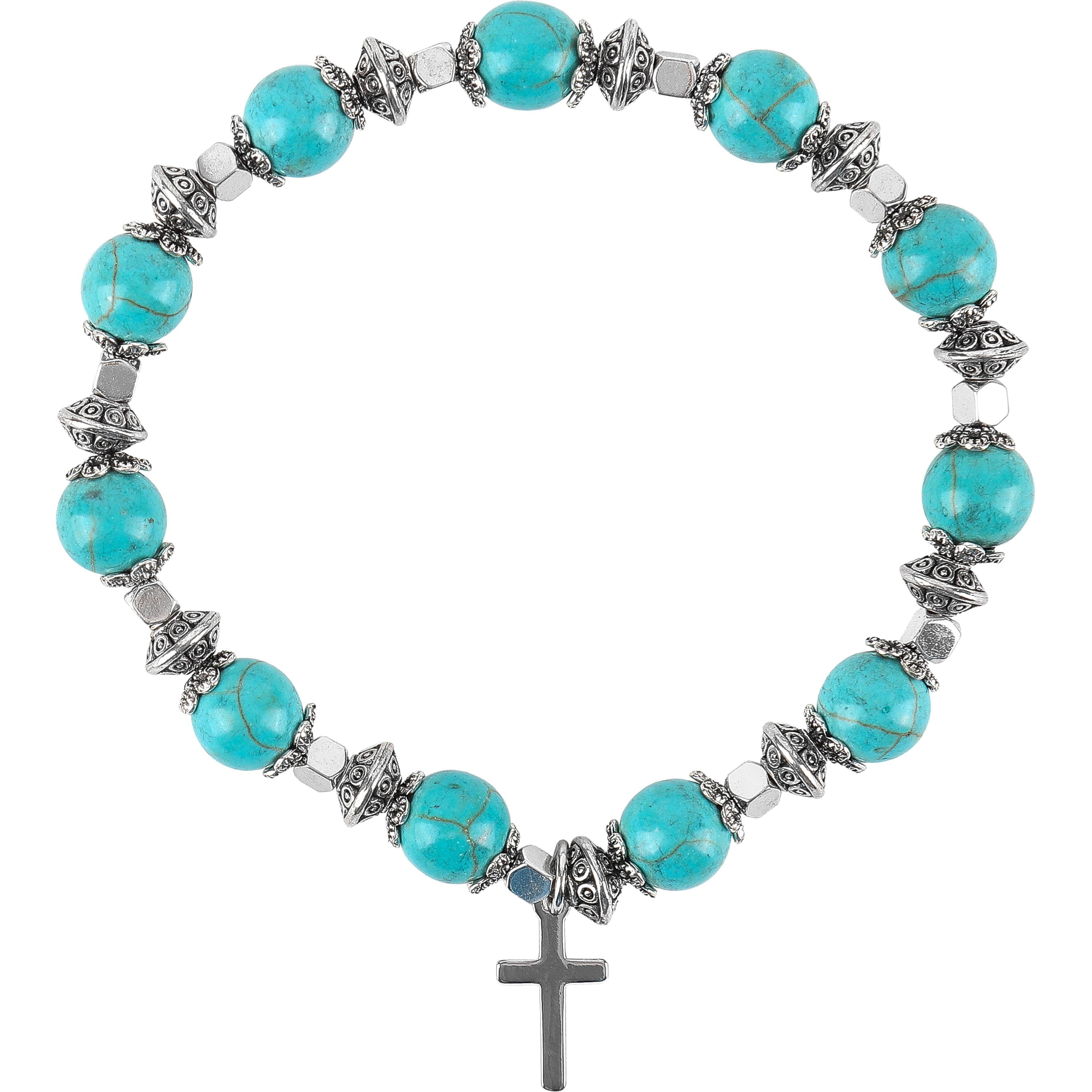 【TommassiniJewelry】Cross Beaded Stretchブレスレット Cross Necklace, Beaded Stretch Cross Necklace, Swarovski