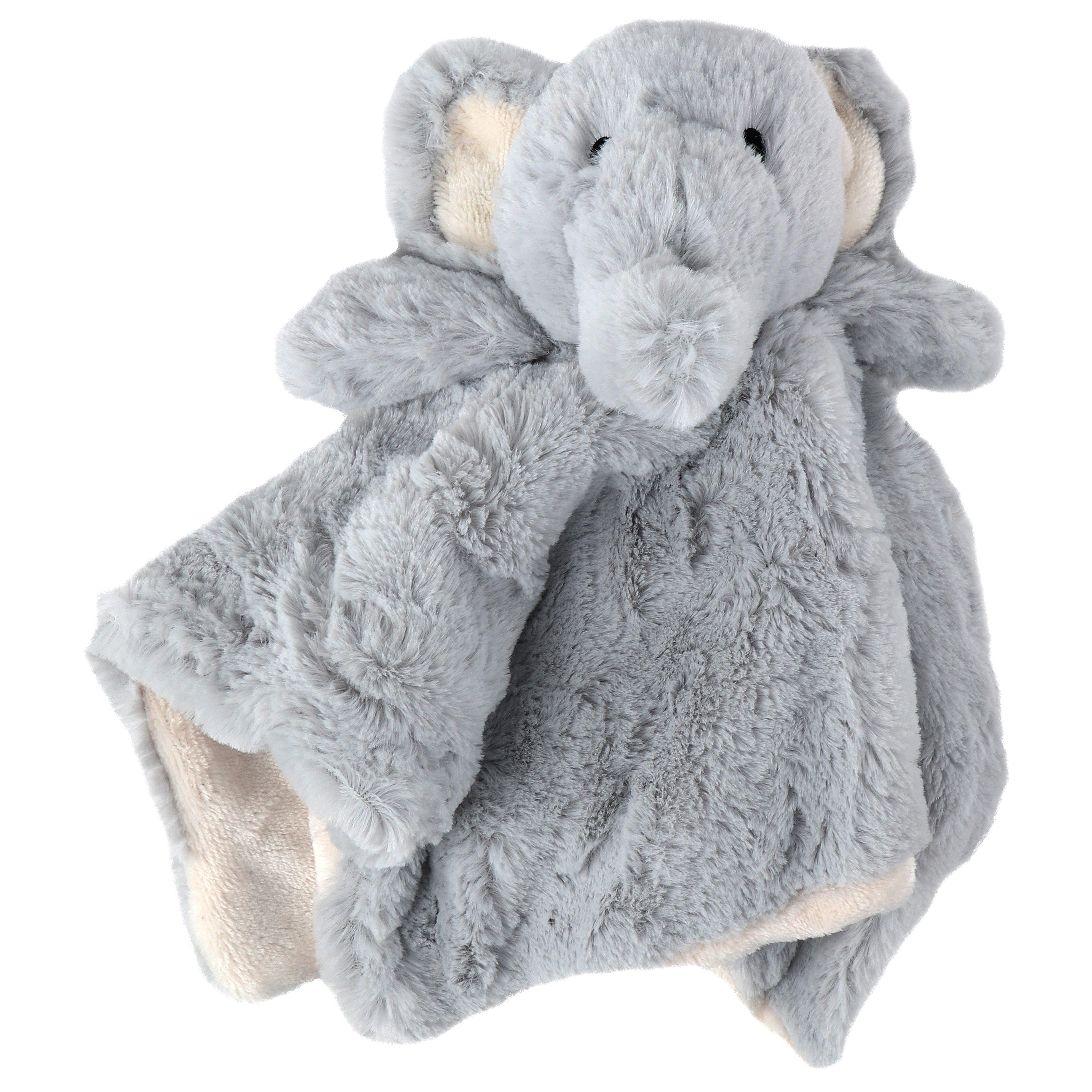 OBERLUX Baby Blanket With Elephant Embroidery - Super Soft Minky & Cotton, 30x40 Inches, Jungle Safari Nursery Theme