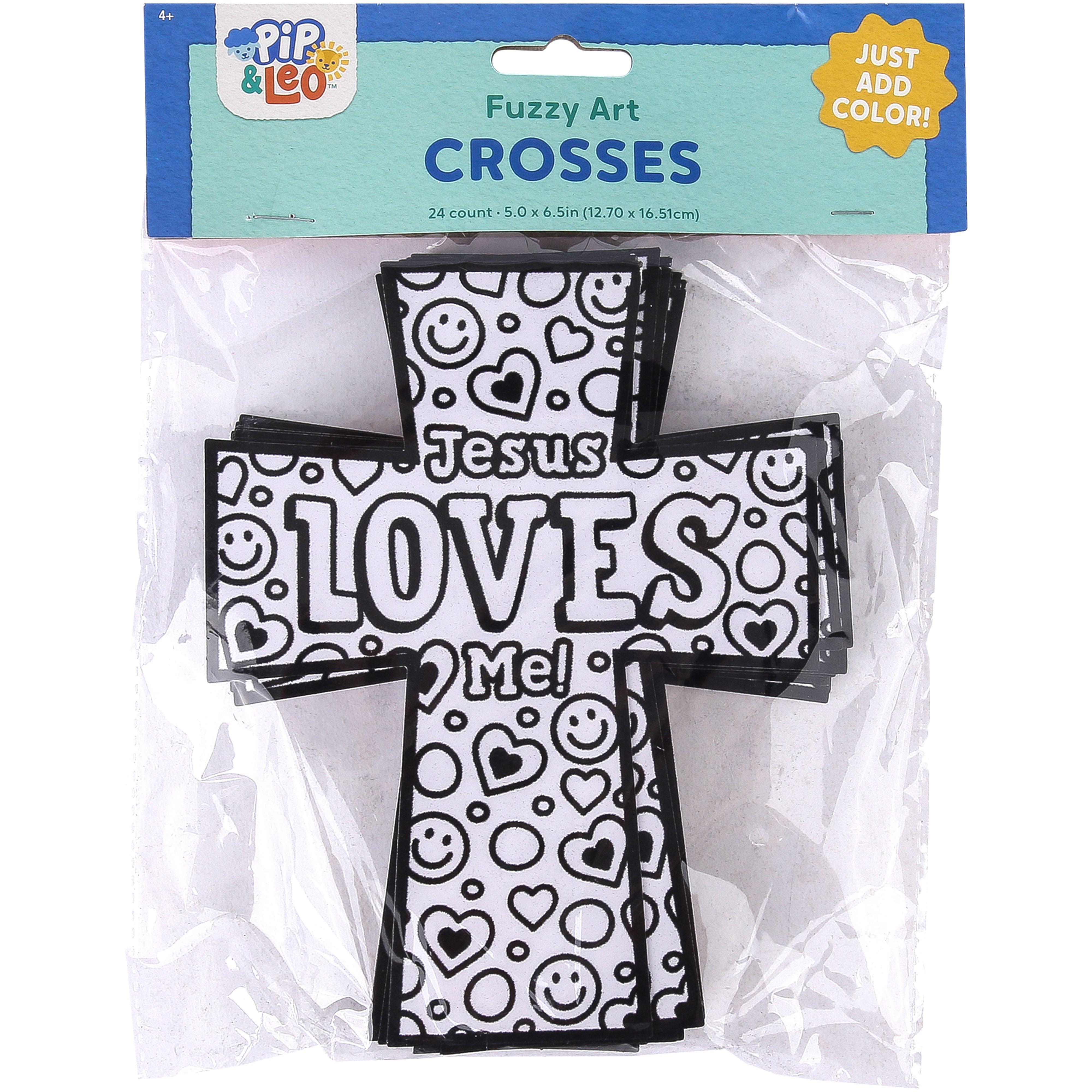 Fuzzy Art Cross Craft Kit, by Pip & Leo, 24 Count | Mardel | 4159752