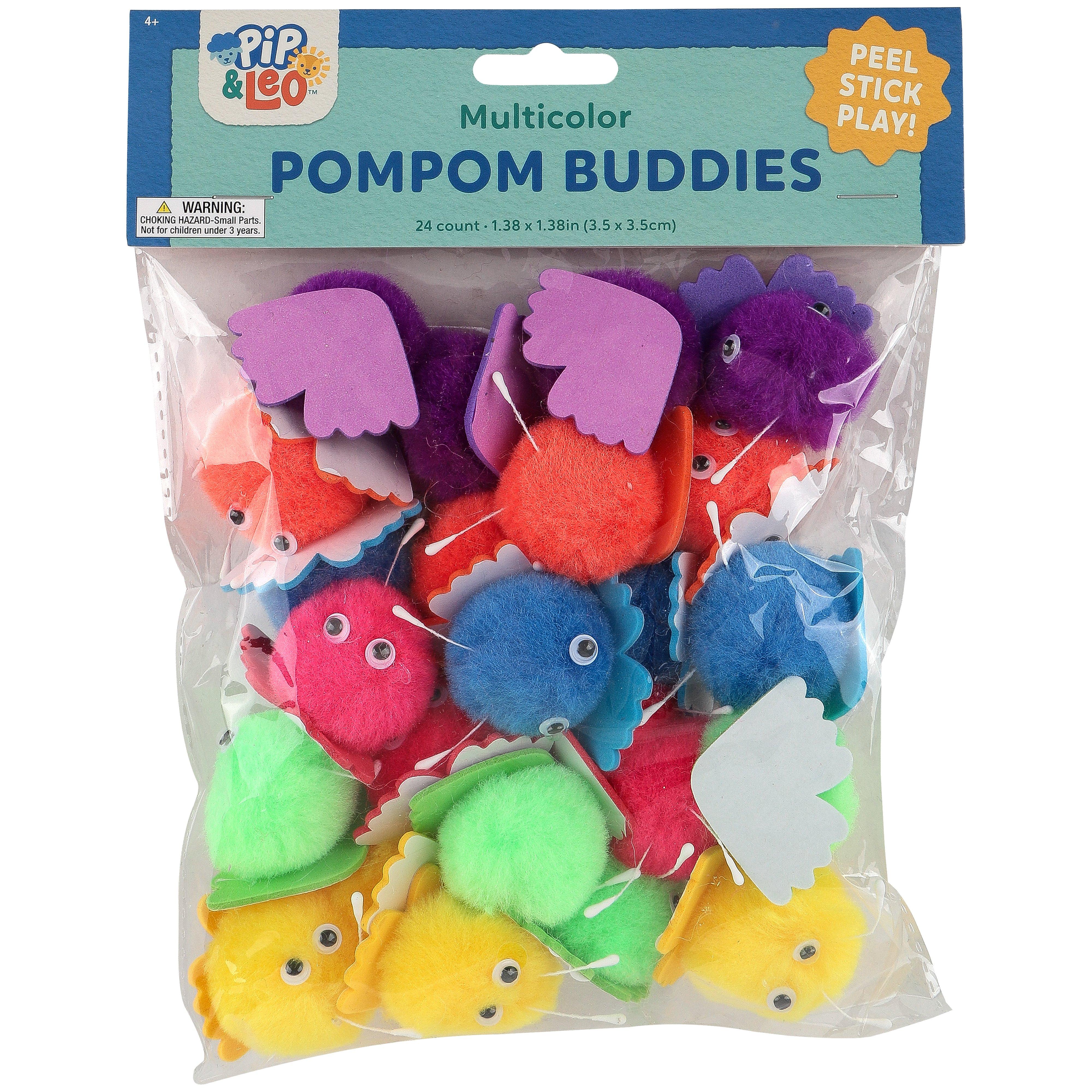 Multicolor Pom Pom Buddies, by Pip & Leo, 24 Count | Mardel | 4160057