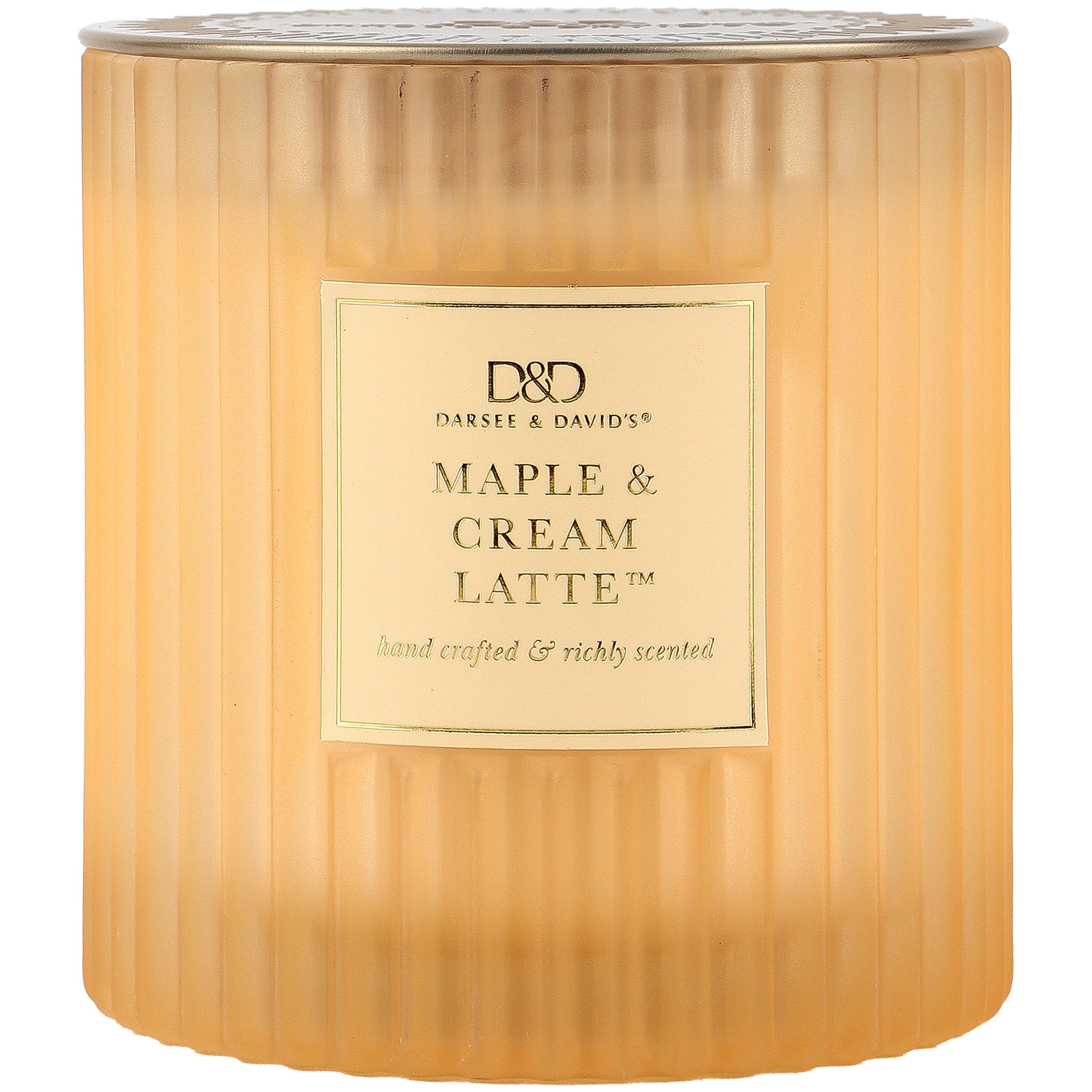 Darsee & David's, Maple & Cream Latte Ribbed Candle, 10 ounces