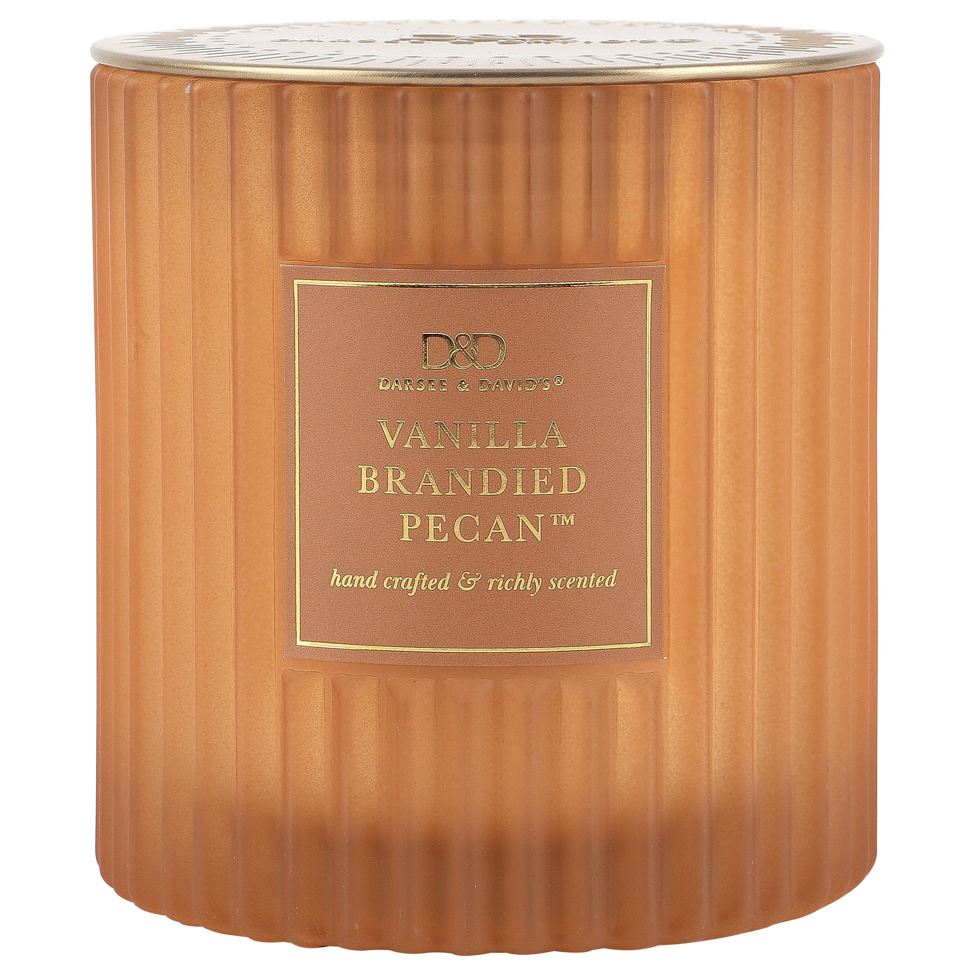 Darsee & David's, Vanilla Brandied Pecan Ribbed Candle, 10 ounces