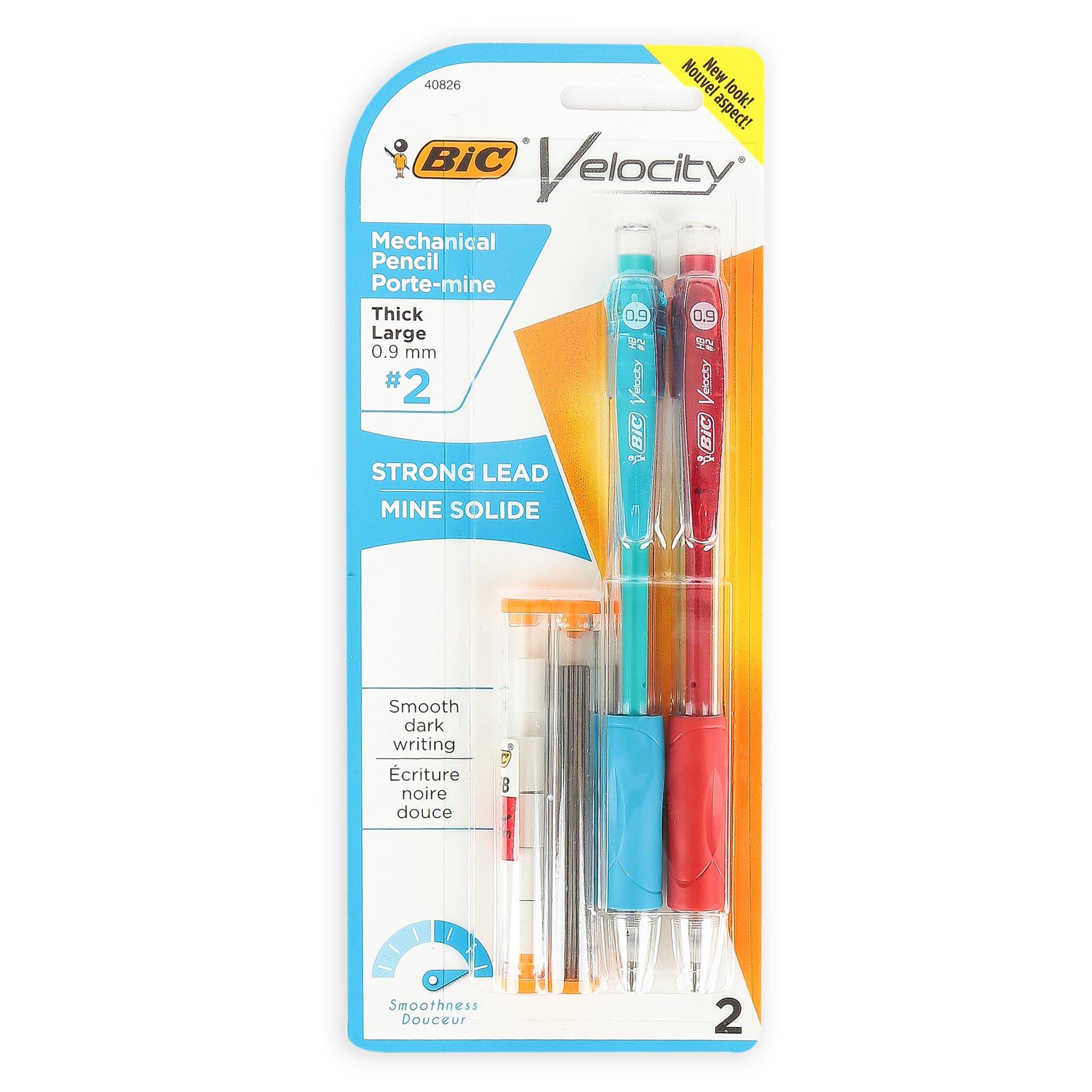 Bic, Velocity Mechanical Pencils with Lead & Eraser Refills, 4 Pieces