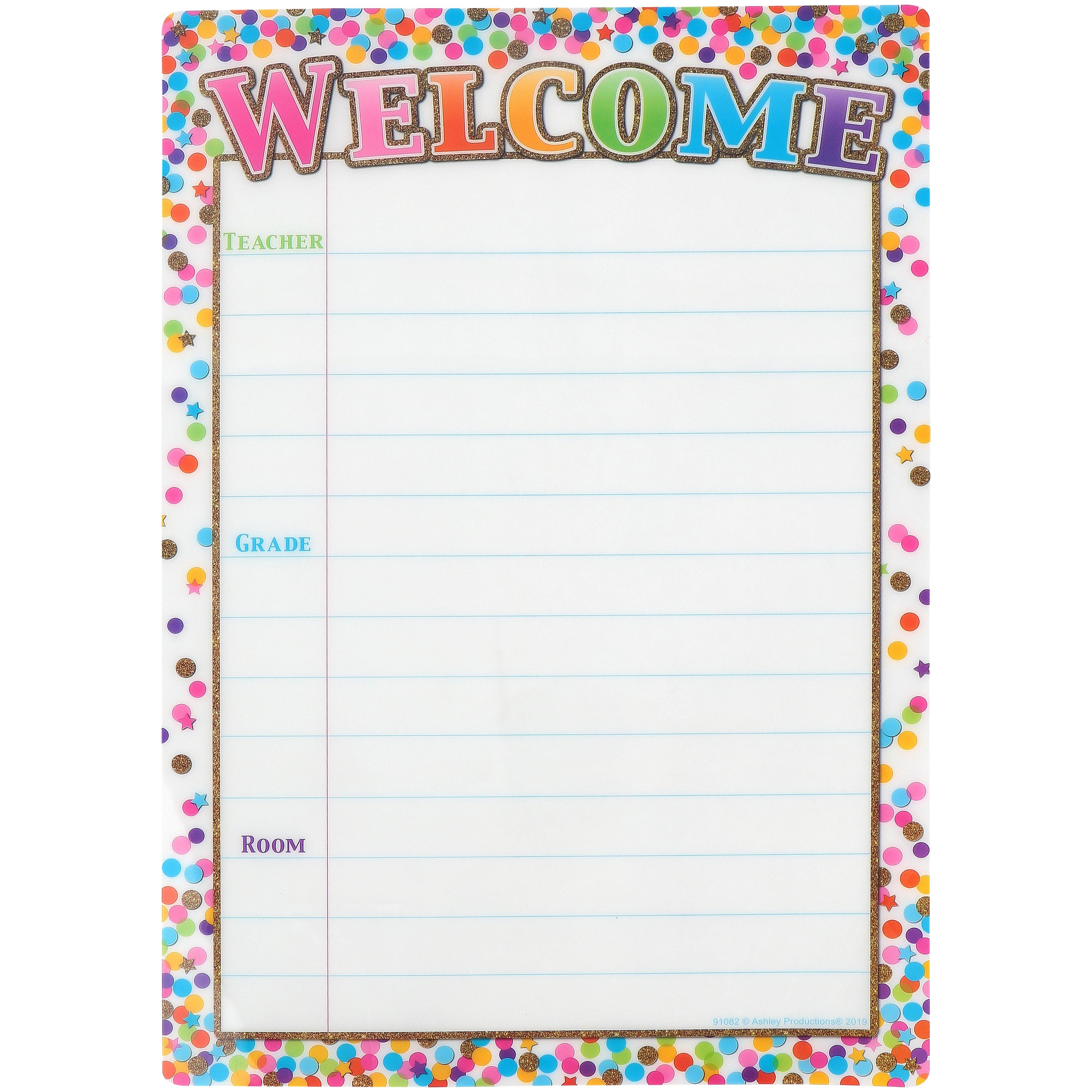 Confetti Welcome Smart Poly Chart, 13 x 19 Inches | Mardel | 4223004