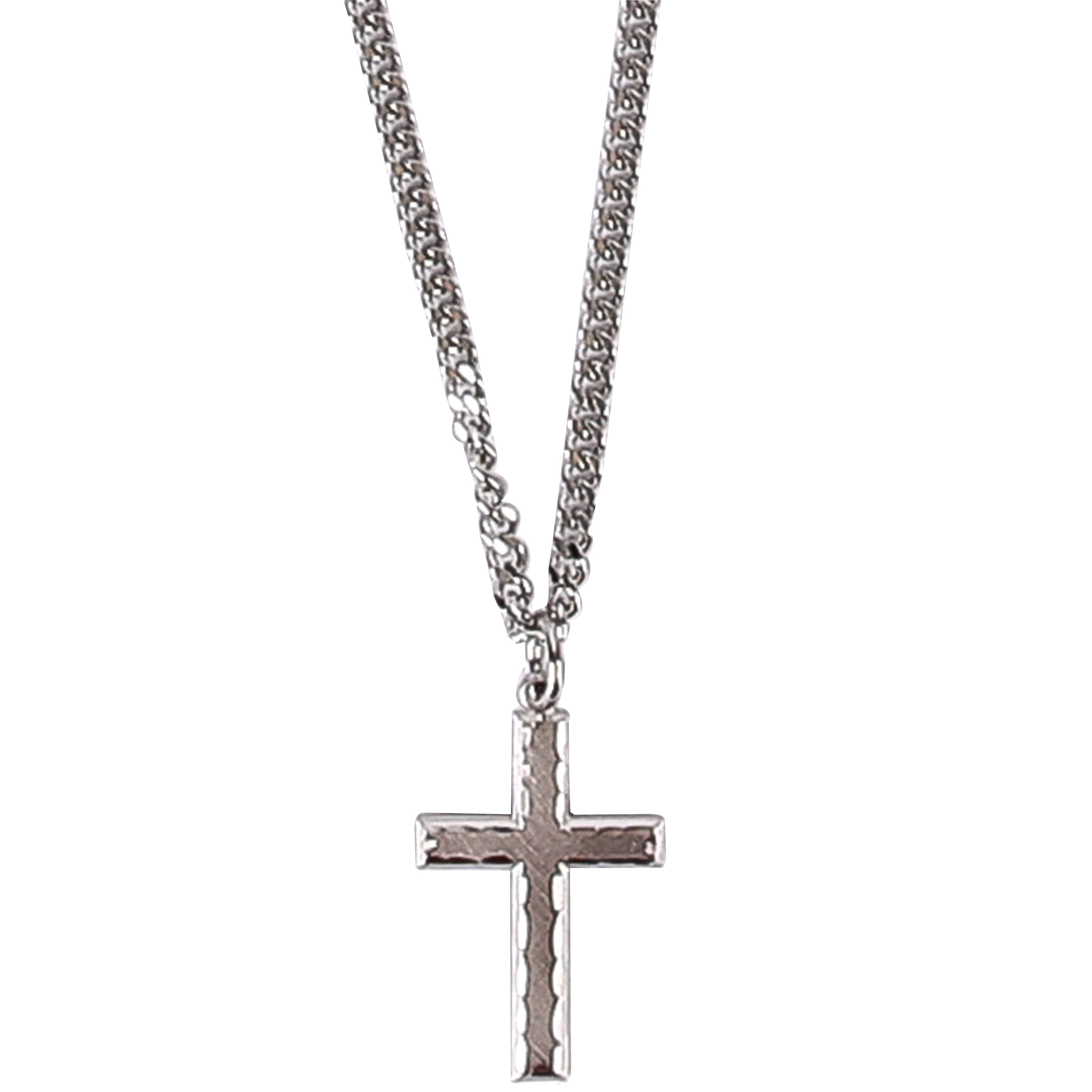 Silver Beveled Cross Pendant Necklace, 24 Inches Mardel 525345