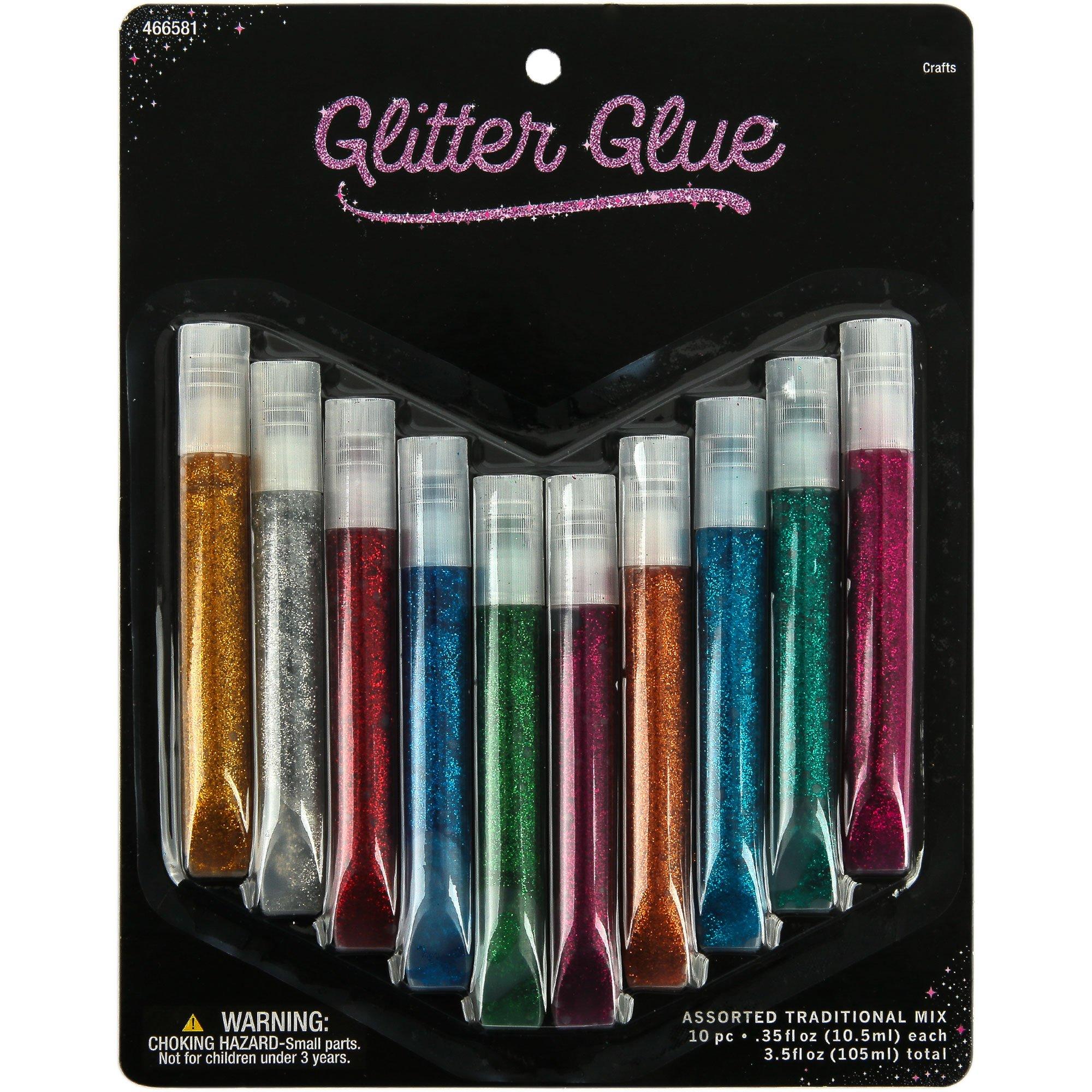 Glitter Glue Pens, Assorted Colors, 10 Pens Mardel 674556