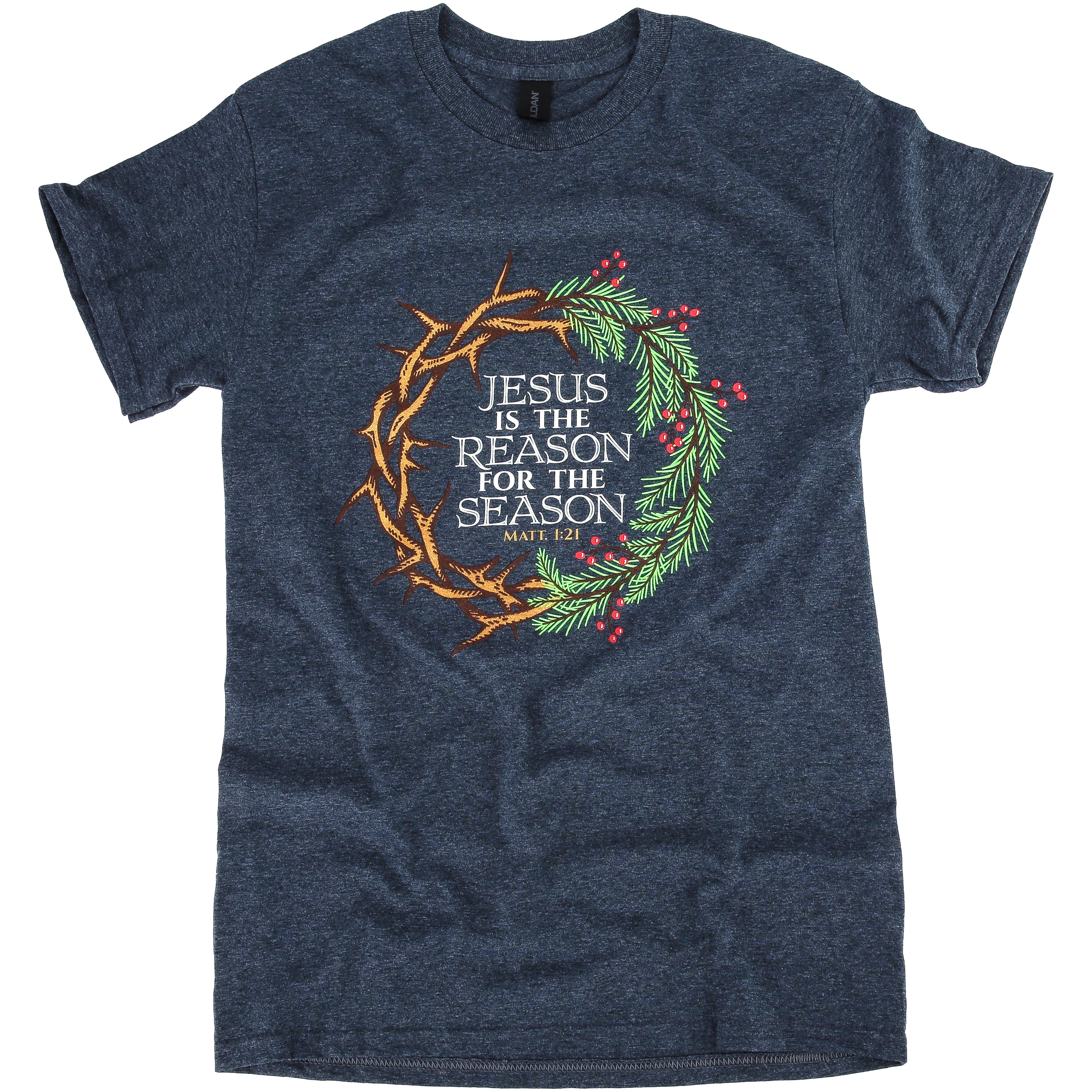 Matthew 1:21 Jesus is the Reason for the Season T-Shirt, S-3XL
