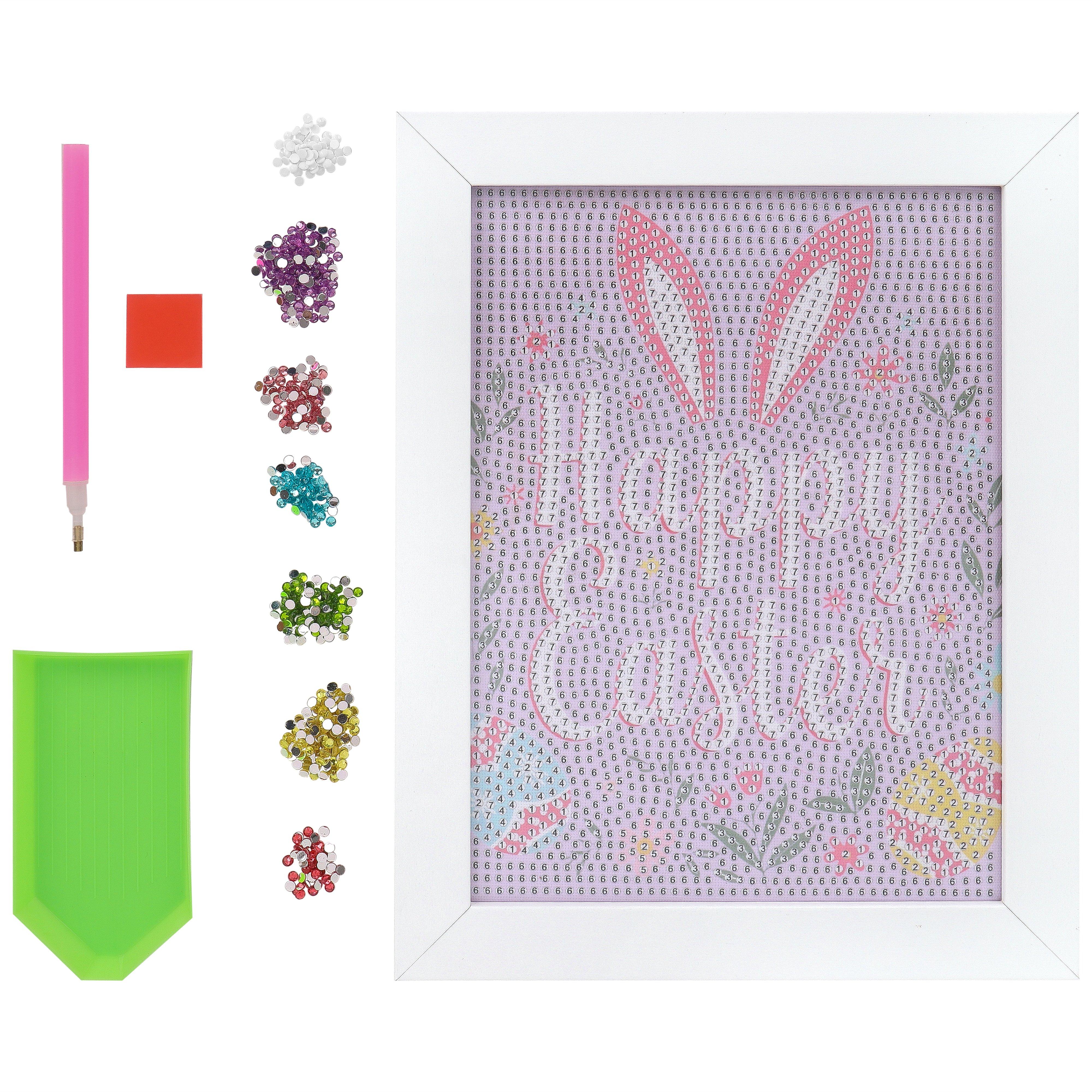 Happy Easter Framed Diamond Art Kit, 7 x 9 inches, Ages 8 & Up
