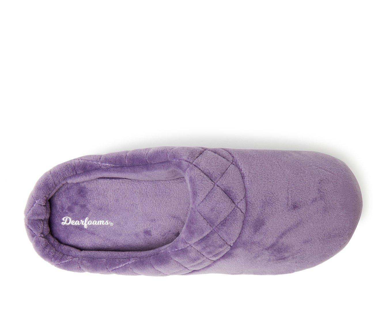 Dearfoams Darcy Velour Clog with Quilt Cuff Slippers