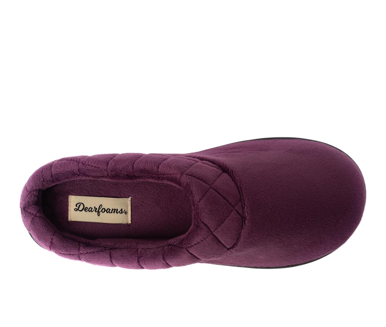 Dearfoams Darcy Velour Clog with Quilt Cuff Slippers