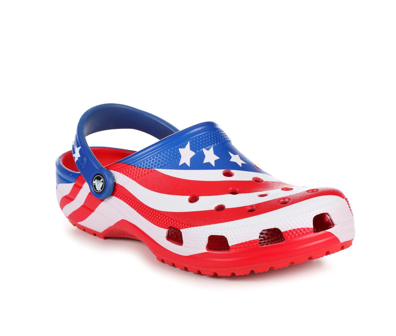 Adults' Crocs Classic American Flag Clogs