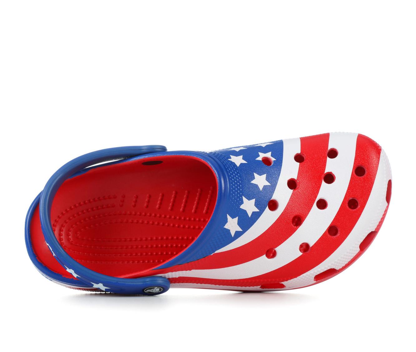 Adults Crocs Classic American Flag Clogs Shoe Carnival