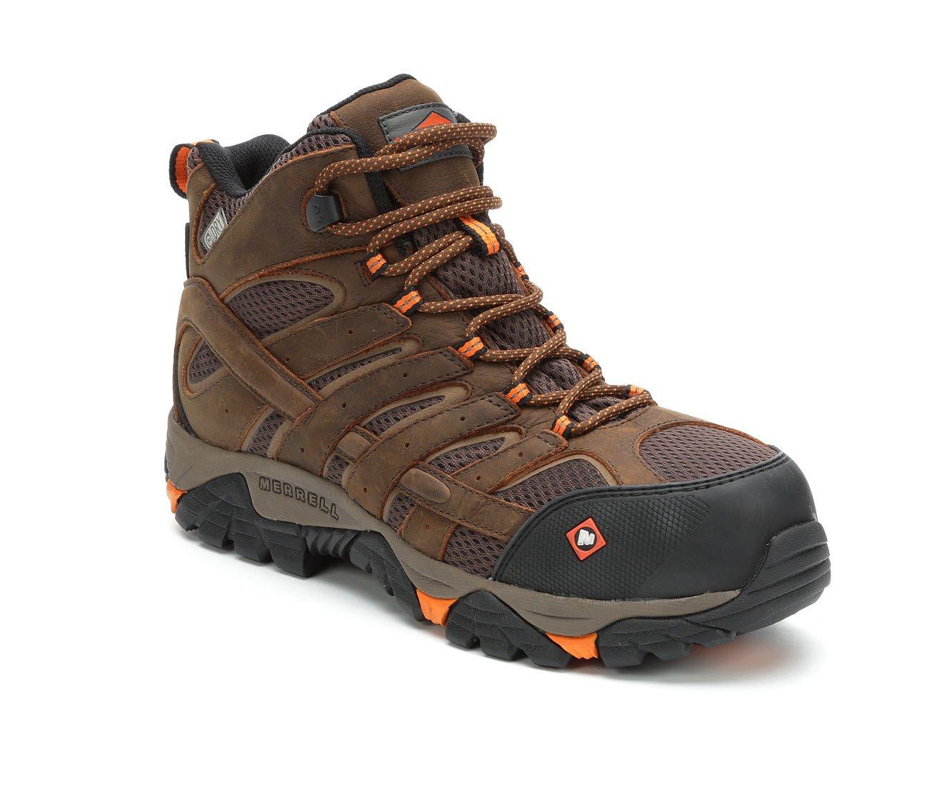 Men's Merrell Work Moab Vertex Mid Waterproof Comp Toe Work Boots