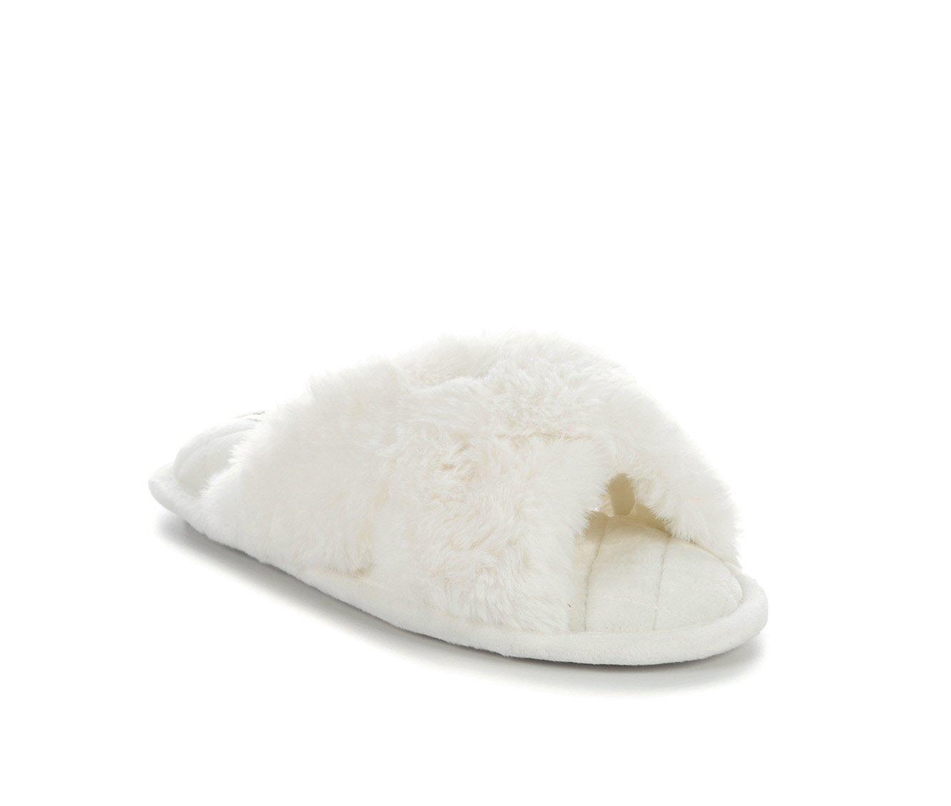 Dearfoams Jessica Furry CrissCross Slide Slippers