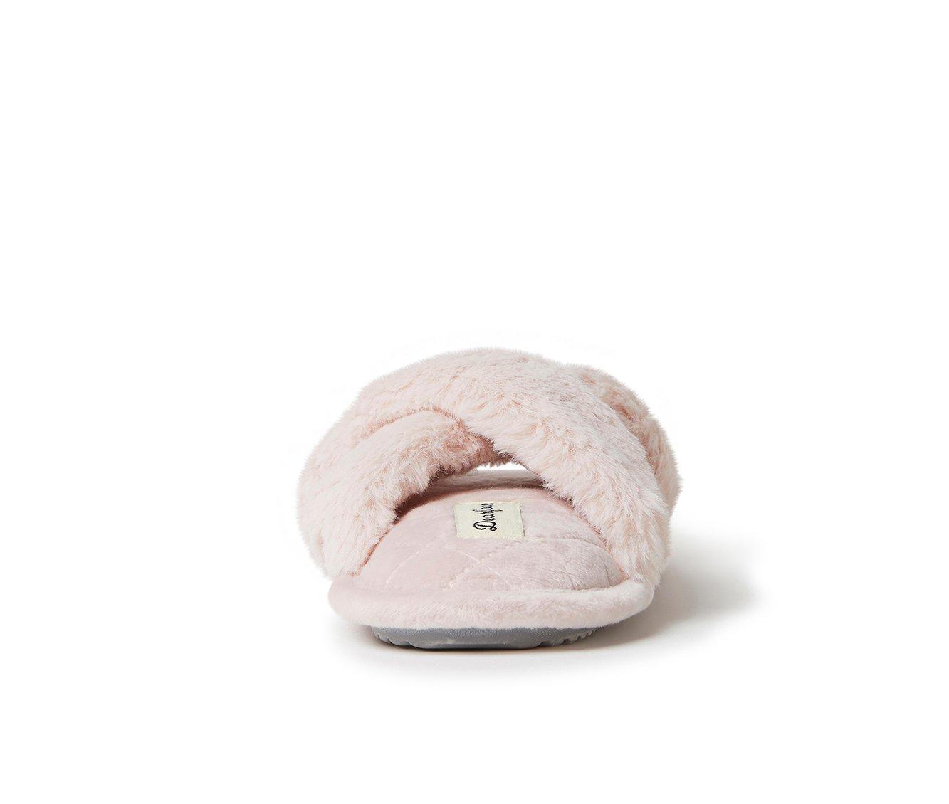 Dearfoams Jessica Furry CrissCross Slide Slippers