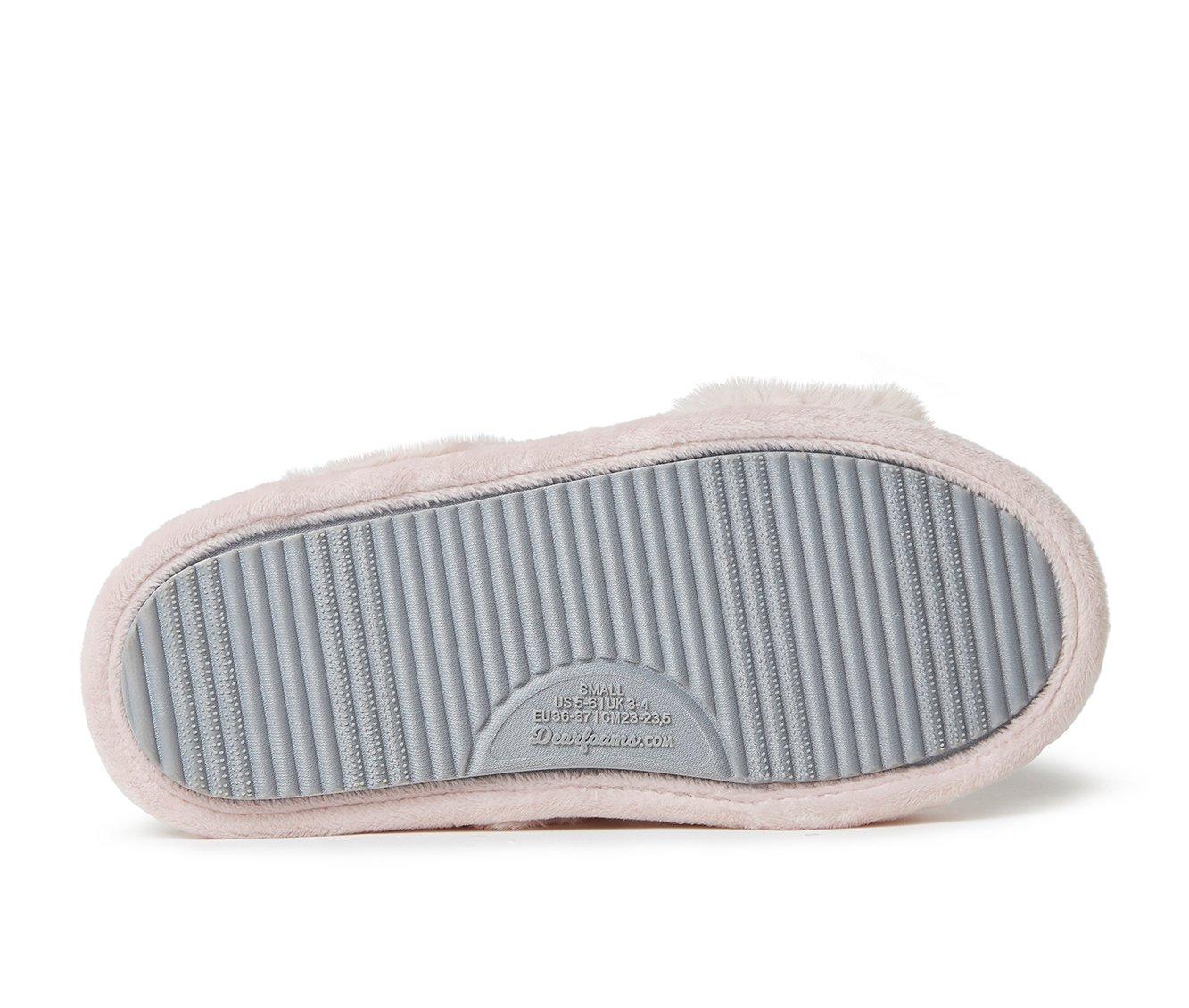 Dearfoams Jessica Furry CrissCross Slide Slippers