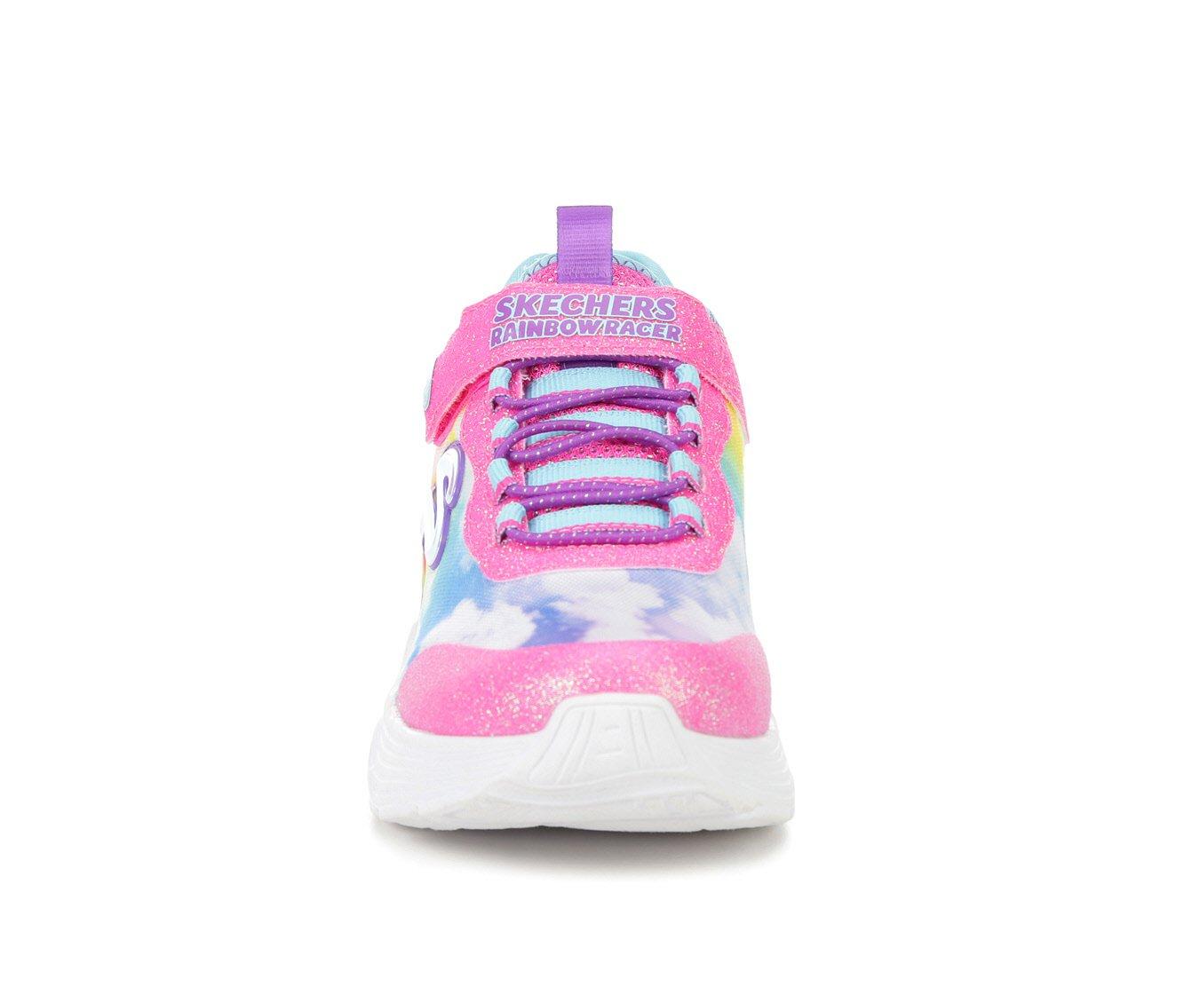 Girls' Skechers Little Kid Rainbow Racer Light-Up Wedge Sneakers