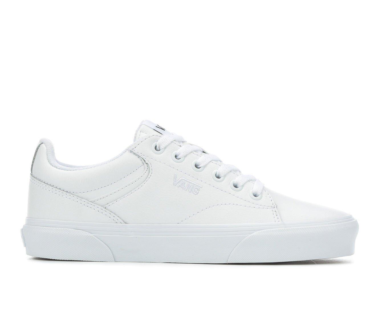 Womens leather white clearance vans