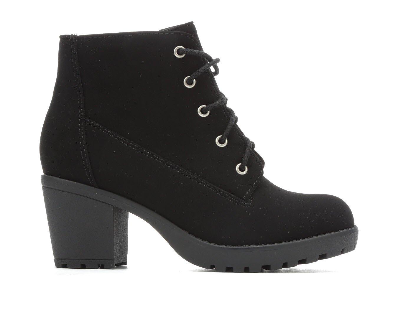 Girls black boots with heel best sale