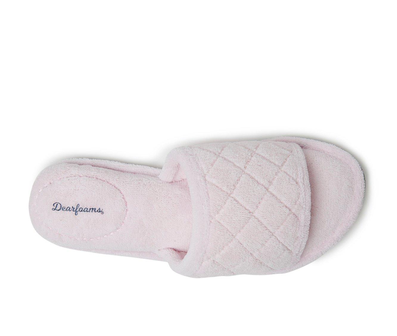 Dearfoams Beatrice Terry Slide with Quilted Vamp Slippers