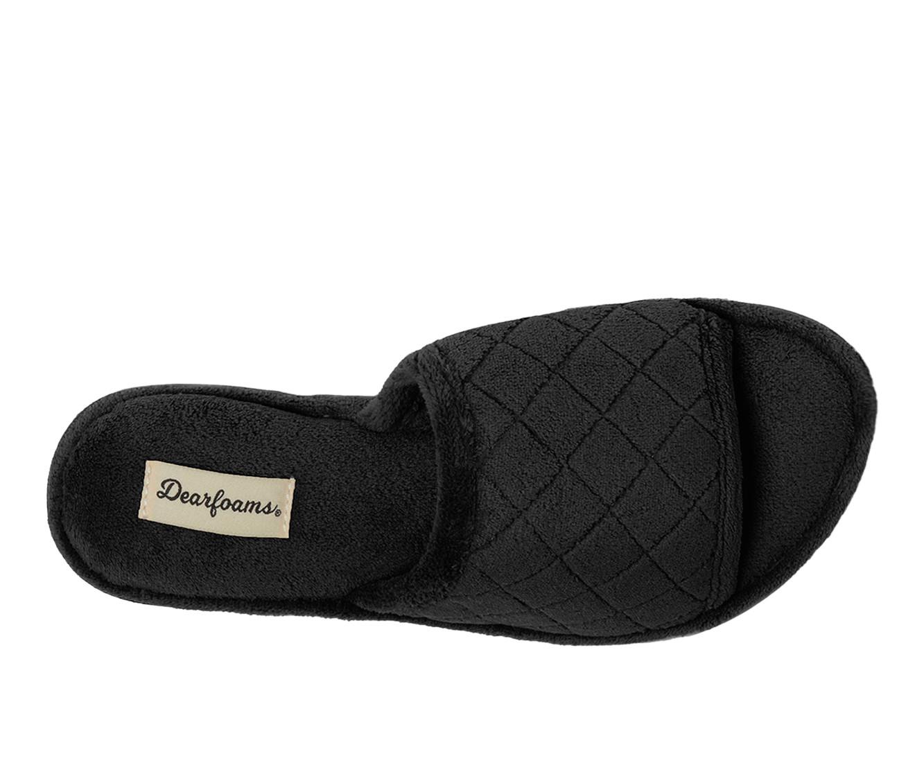 Dearfoams Beatrice Terry Slide with Quilted Vamp Slippers