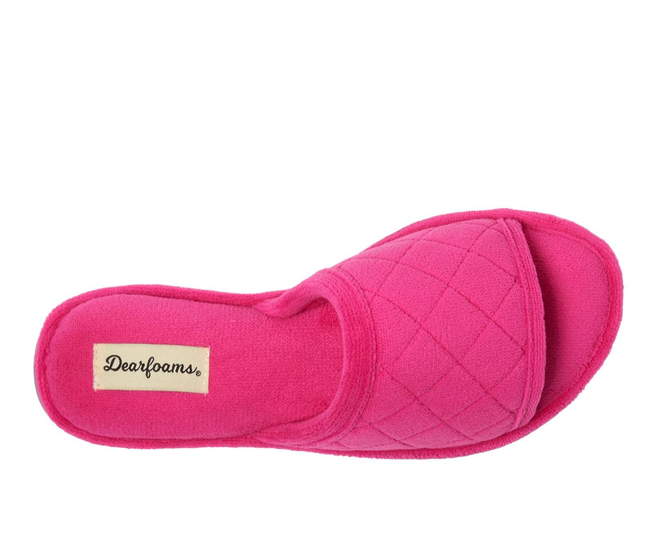 Dearfoams Beatrice Terry Slide with Quilted Vamp Slippers