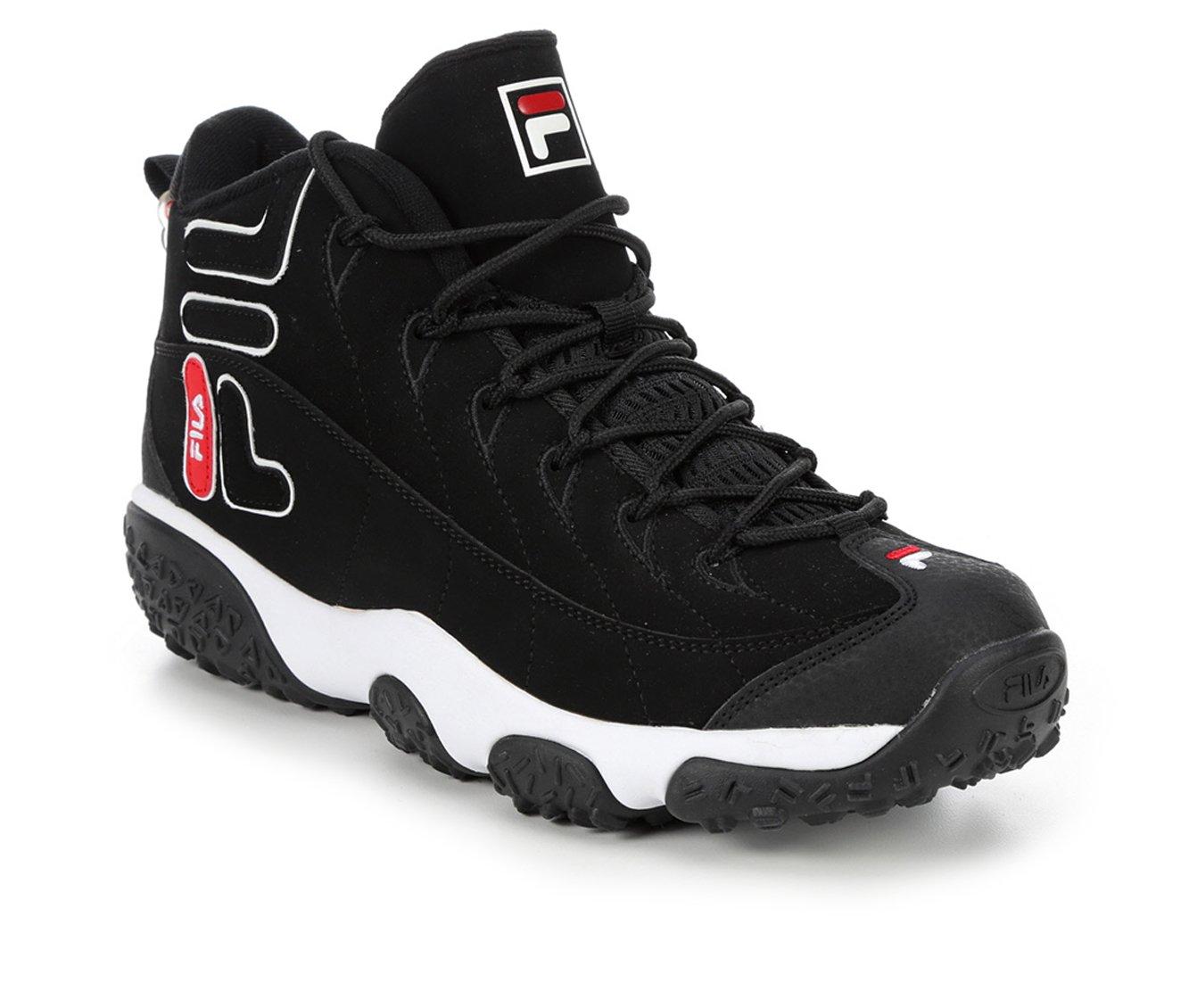 NWT FILA MEN'S BLACK WHITE MID PLUS SNEAKERS