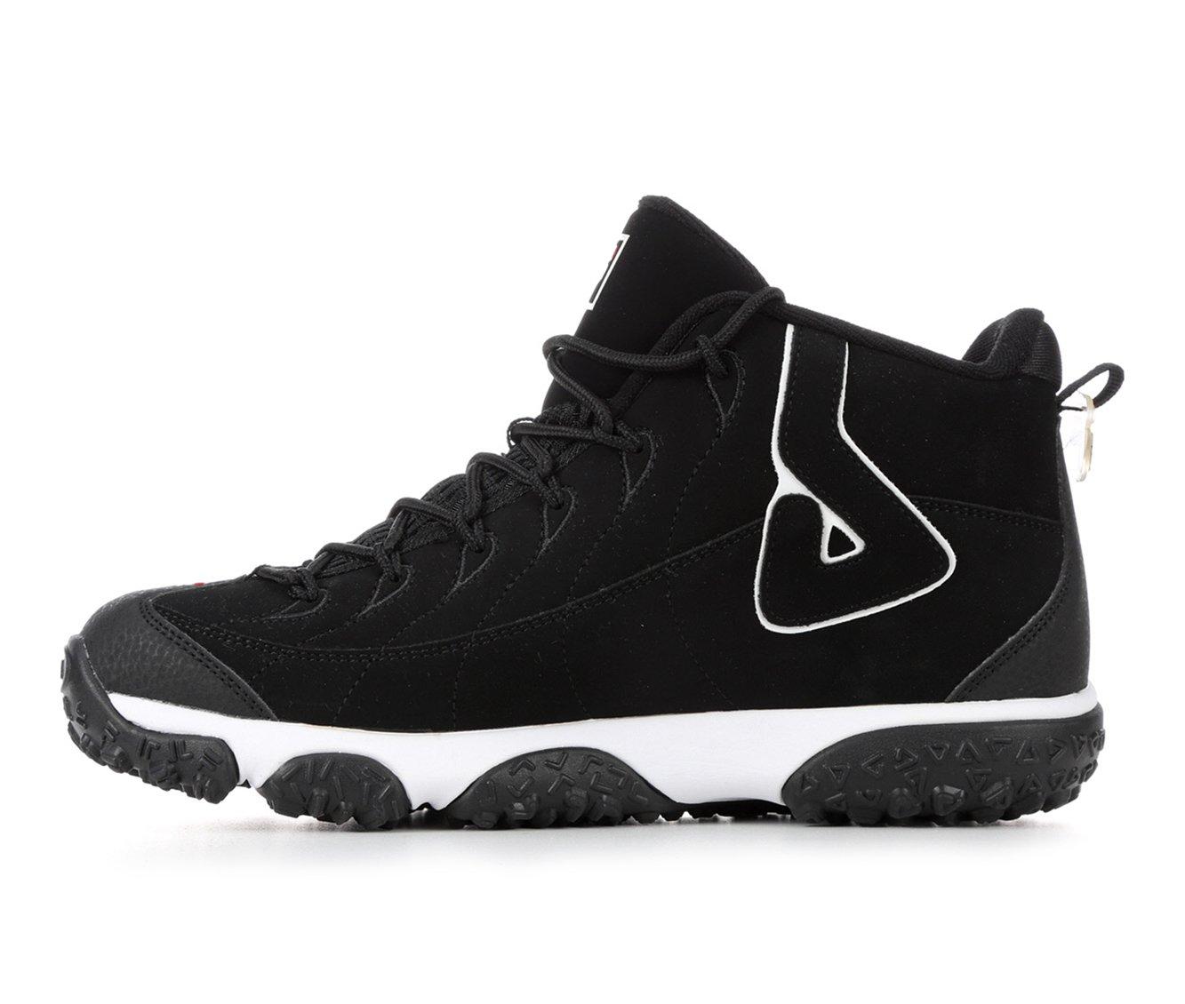 NWT FILA MEN'S BLACK WHITE MID PLUS SNEAKERS