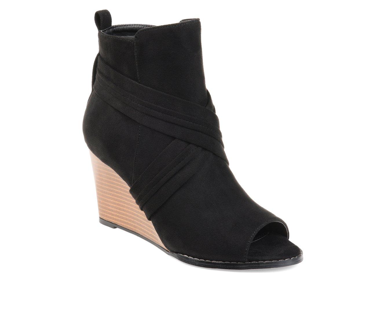 Women's Journee Collection Sabeena Wedge Peep Toe Booties