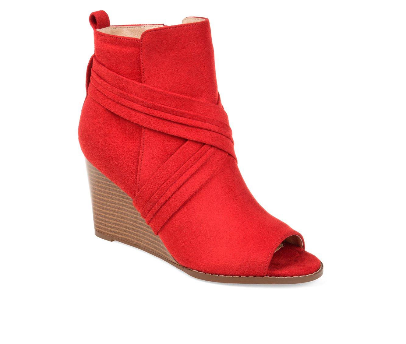 Women's Journee Collection Sabeena Wedge Peep Toe Booties