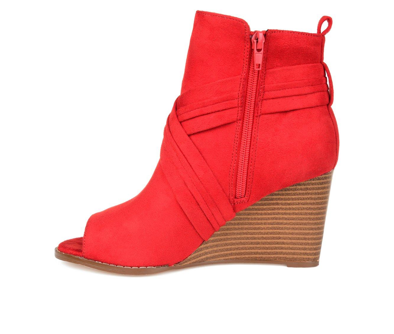 Women's Journee Collection Sabeena Wedge Peep Toe Booties