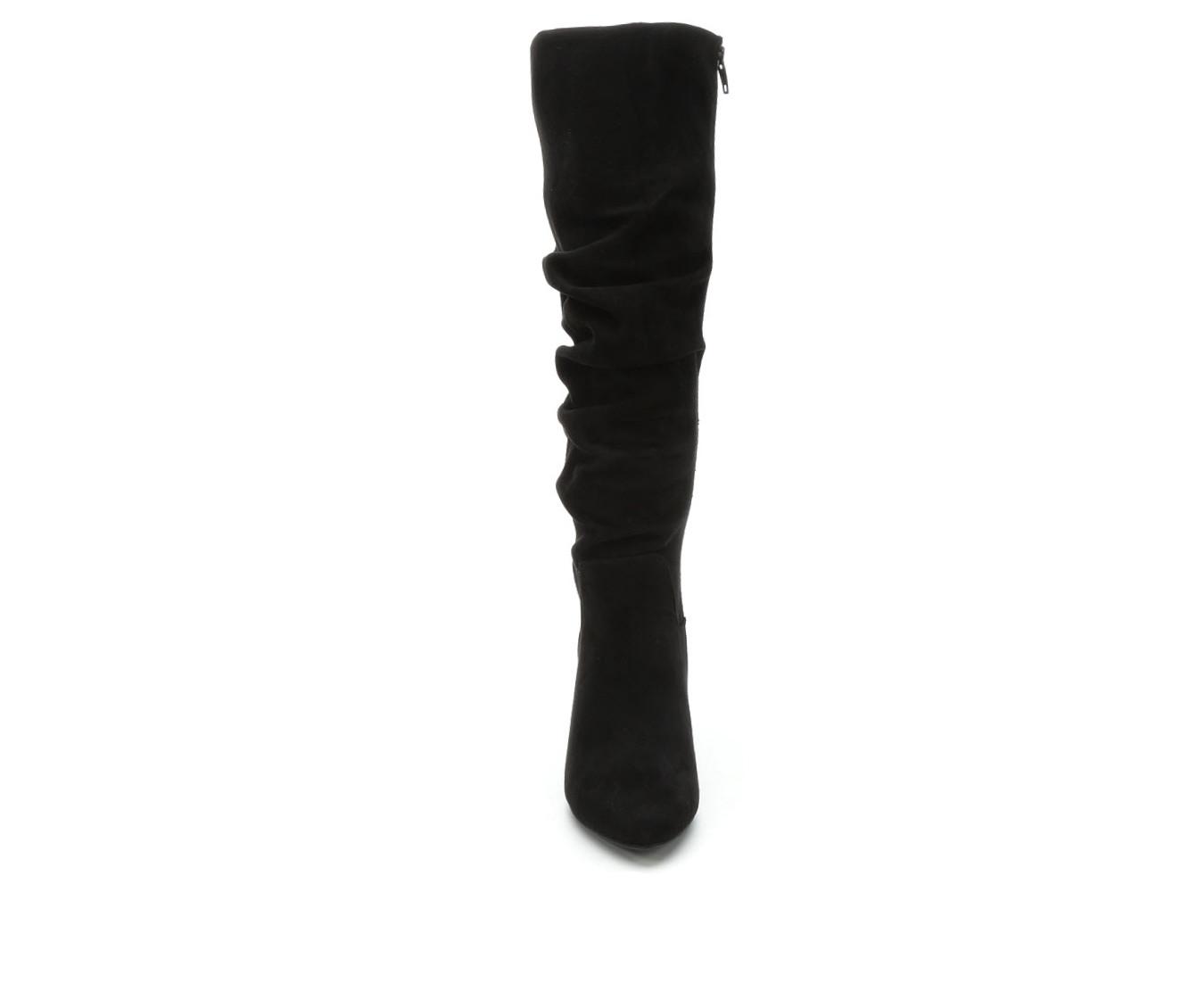 Ruched knee high on sale boots