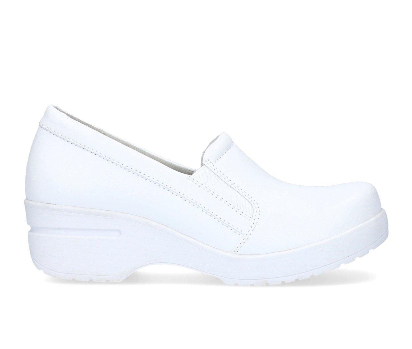 Women's Easy Works by Easy Street Lezza White Slip-Resistant Clogs