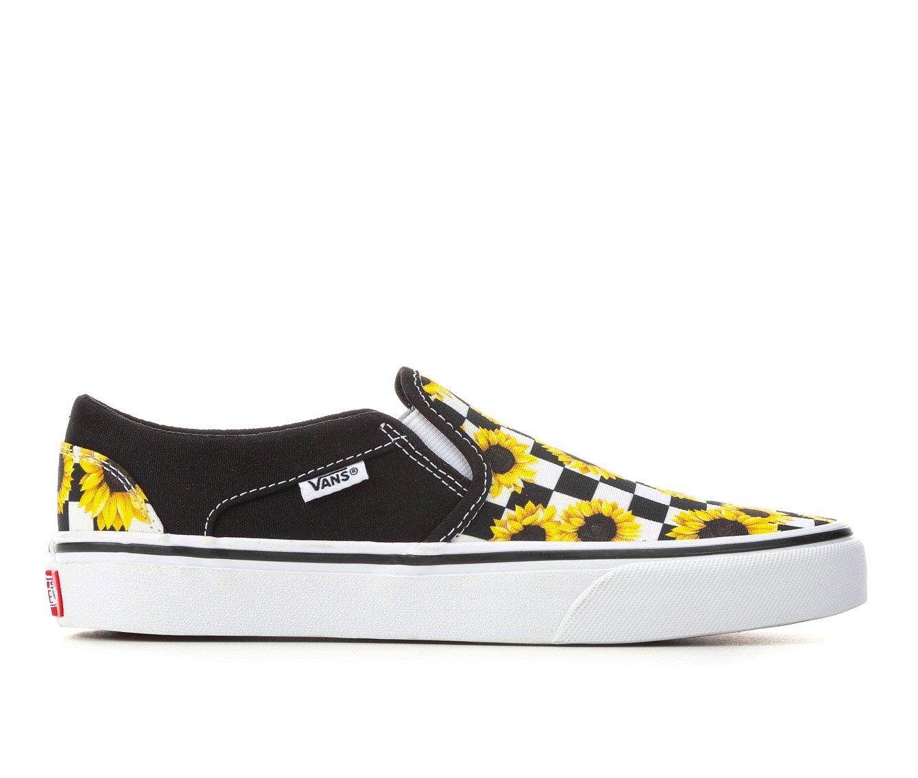 VANS Checkerboard Yellow & True White Womens Slip-On Shoes