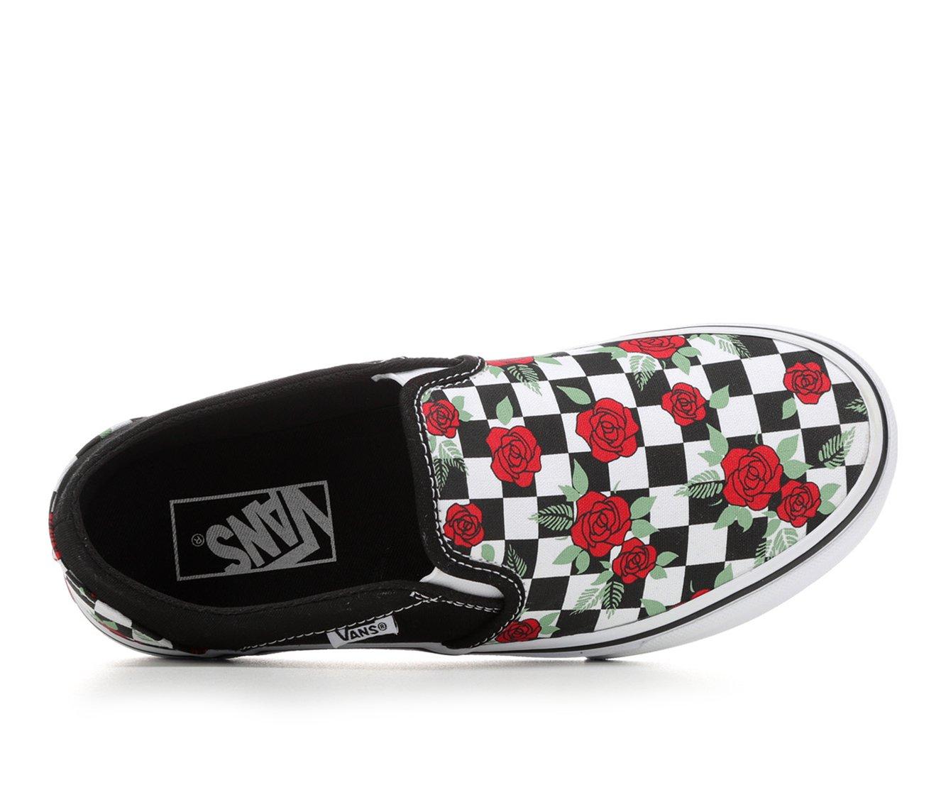 Cherry checkered slip hot sale on vans