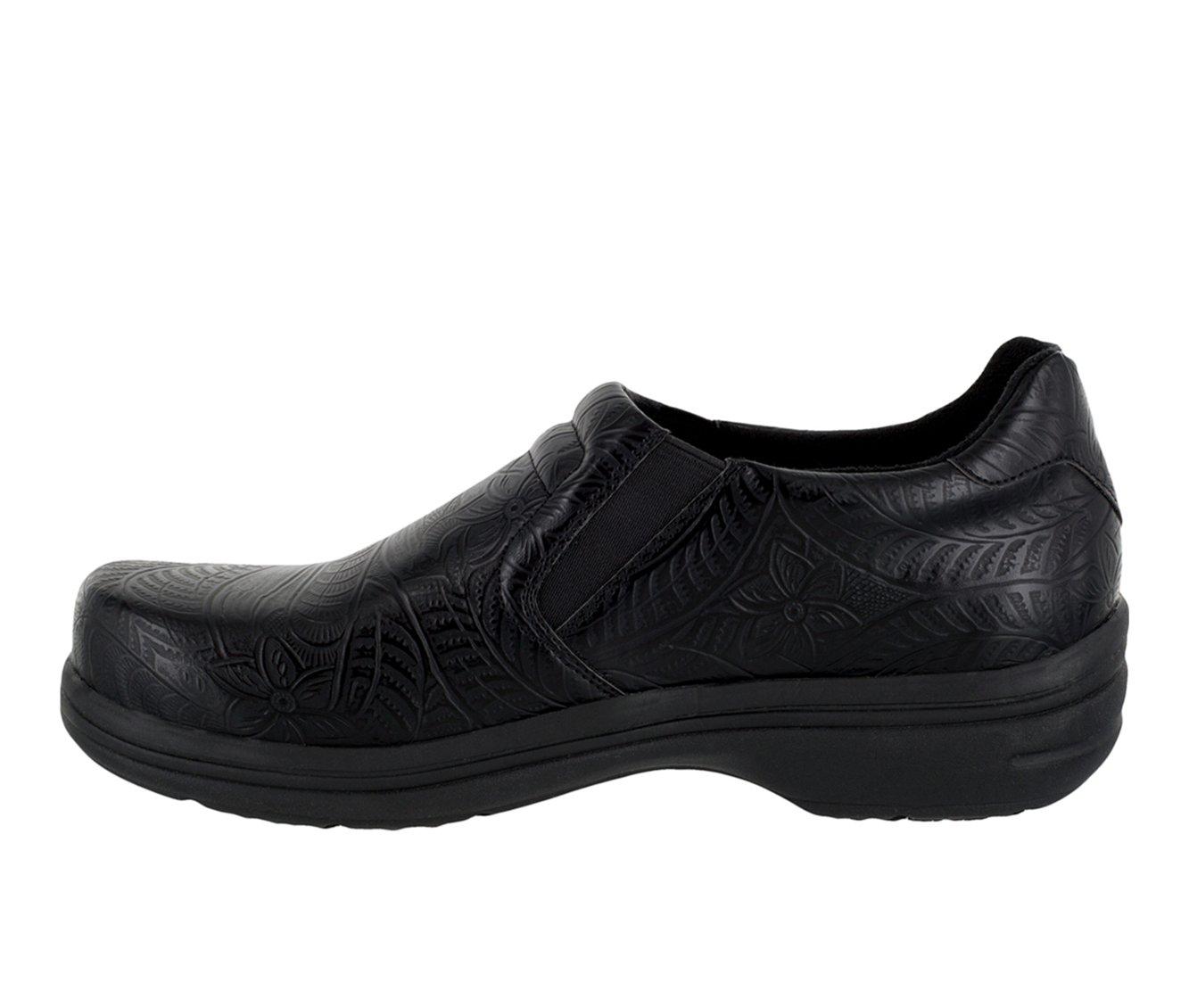 Women's Easy Works by Easy Street Bind Embossed Leather Slip-Resistant Clogs