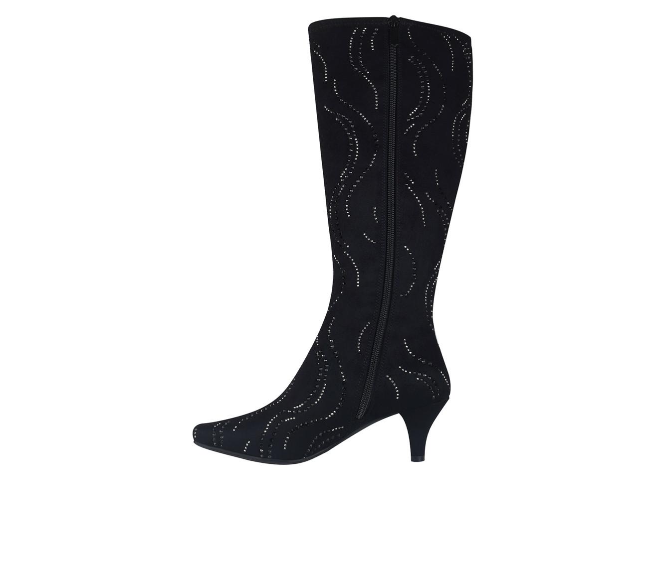 Women's Impo Namora Bling Kitten Heel Knee High Boots Shoe Carnival