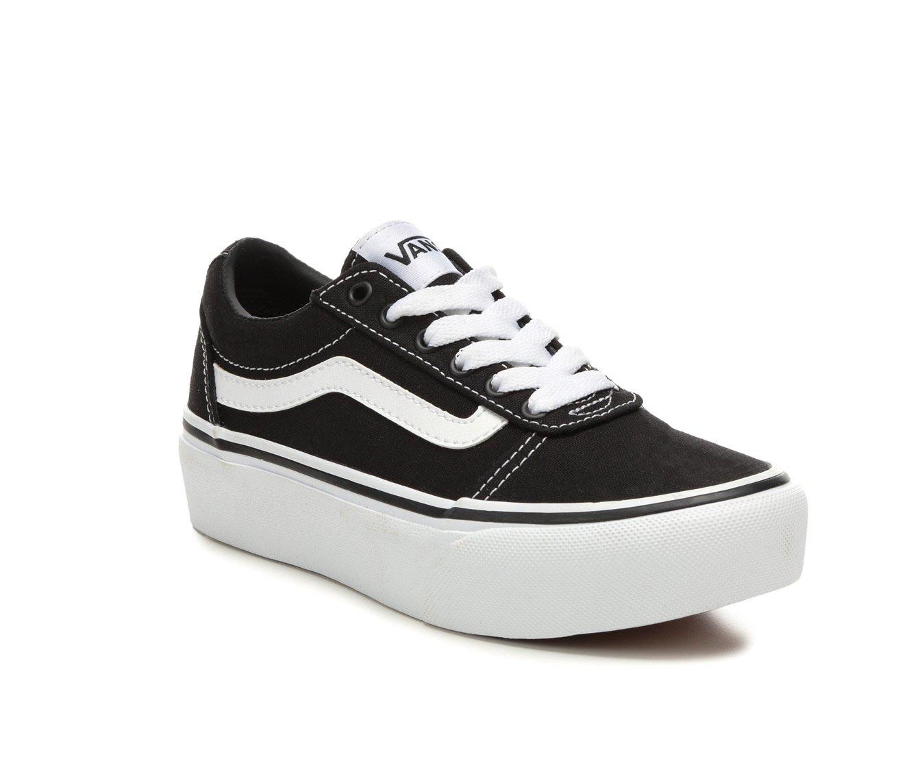 Vans for girls black cheap and white