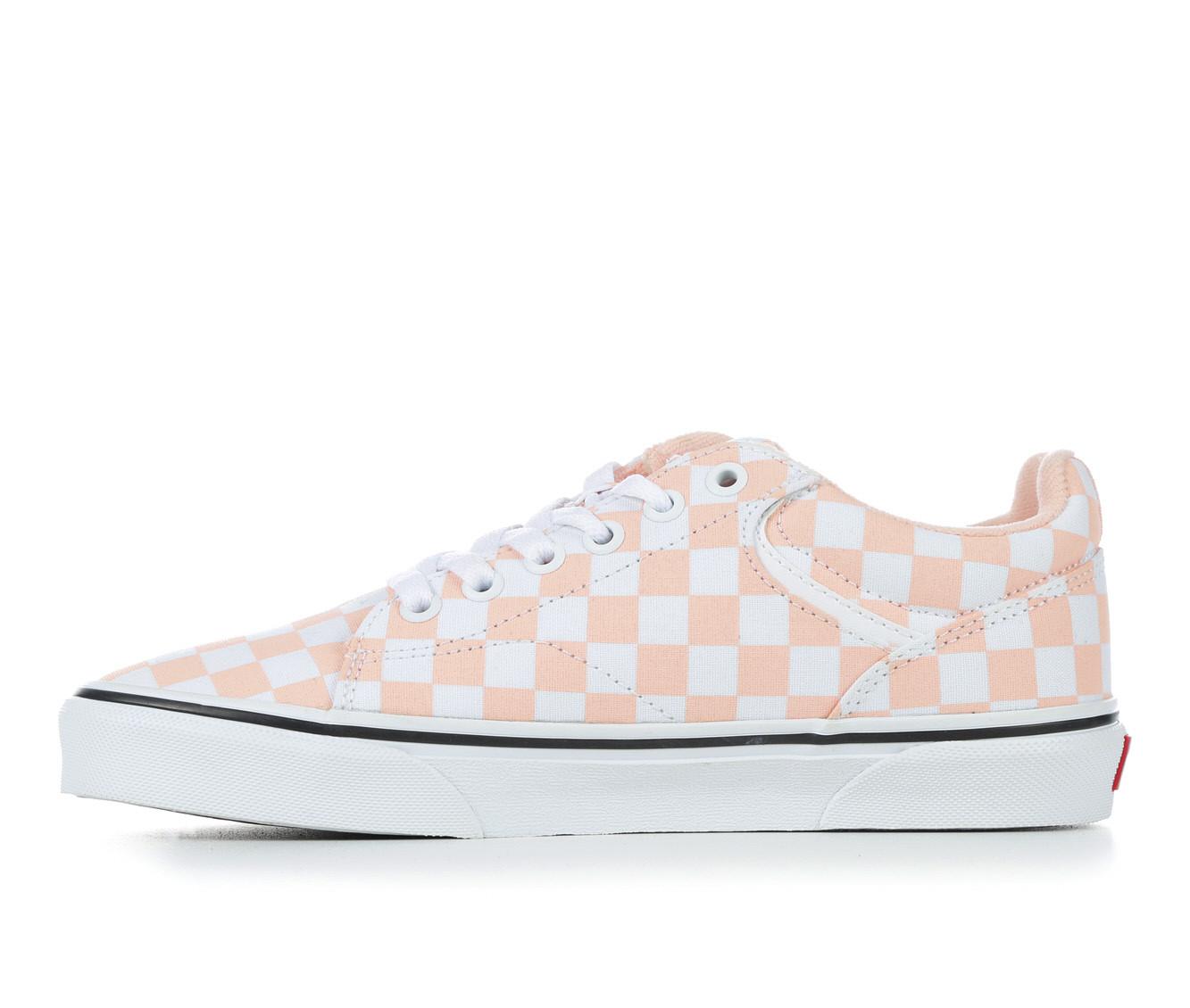 Pink checkered vans sale best sale