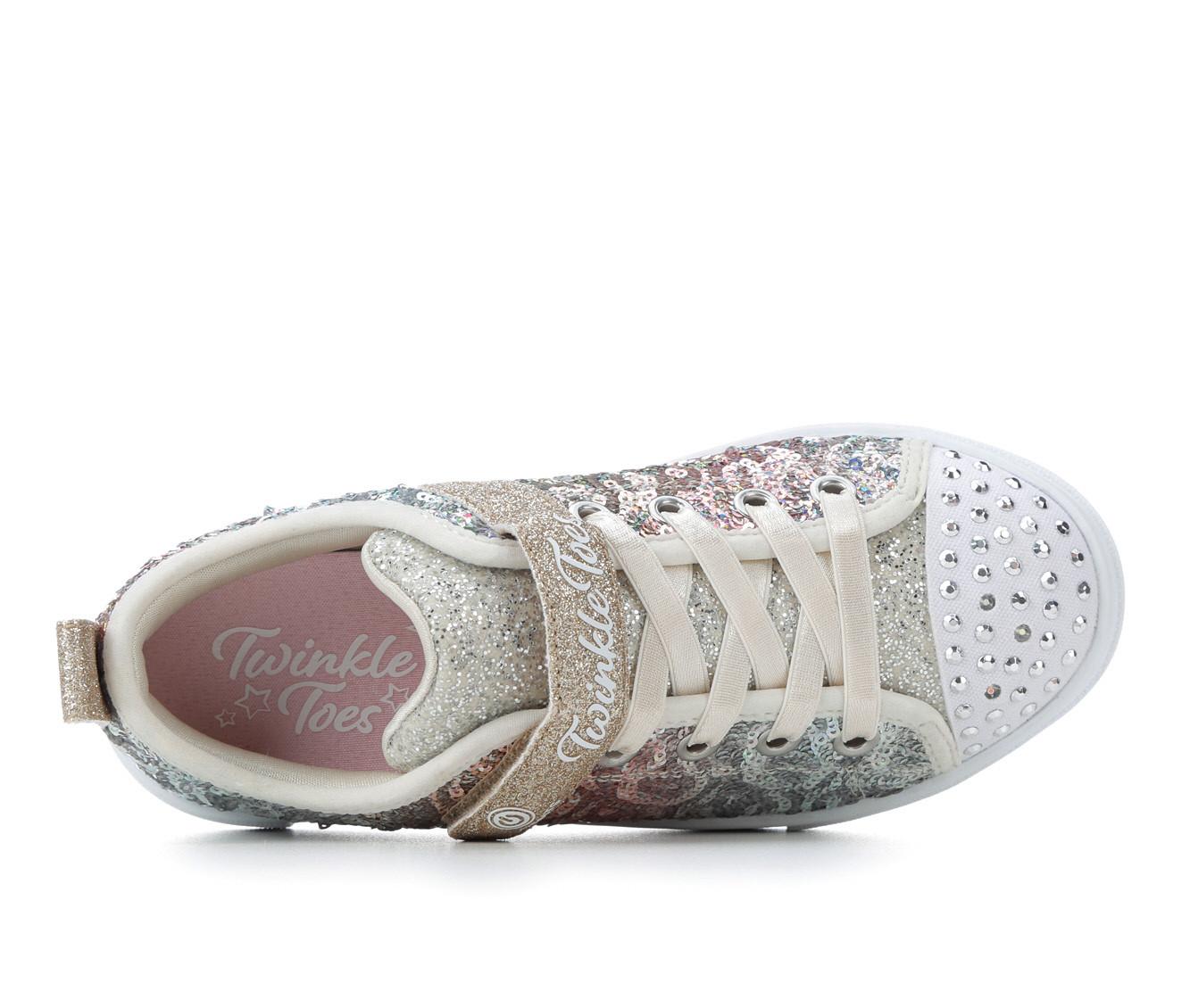 Girls' Skechers Little Kid Sparkle Sequins So Bright Twinkle Toes Light-Up Sneakers