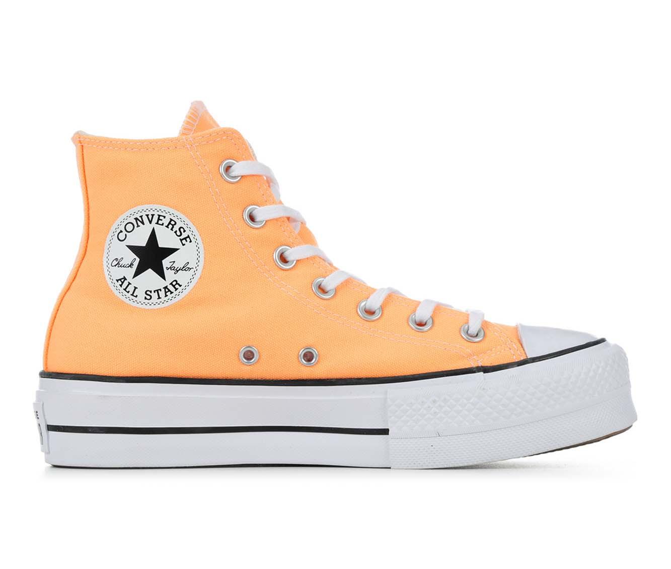 Converse Women's Chuck Taylor All Star Embroidered Platform Orange Sz 6.5