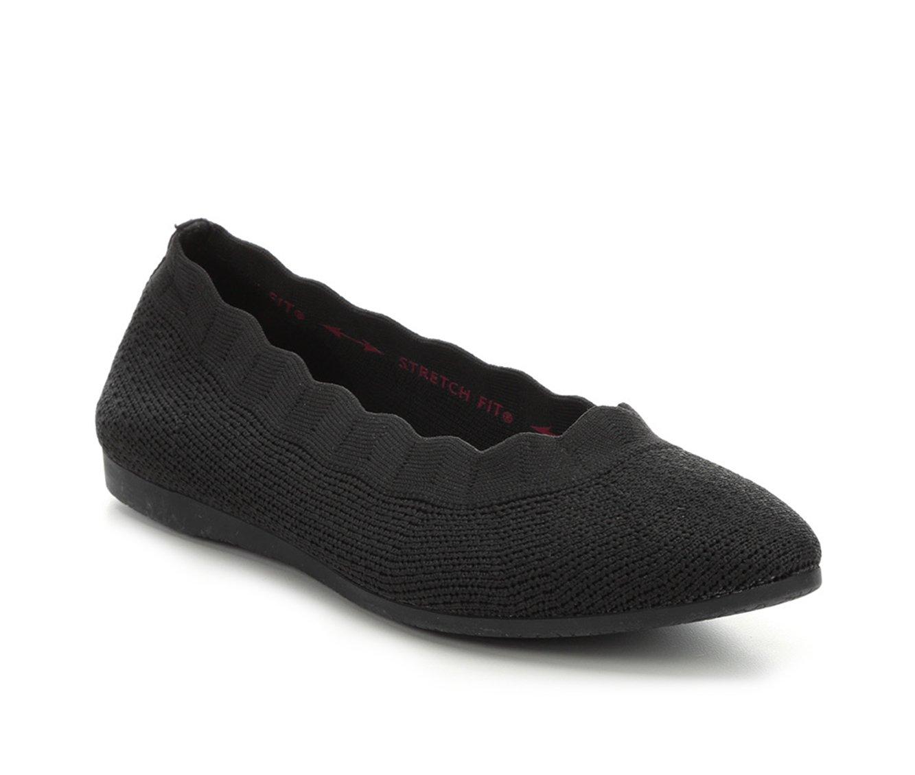 Skechers black outlet and white flats