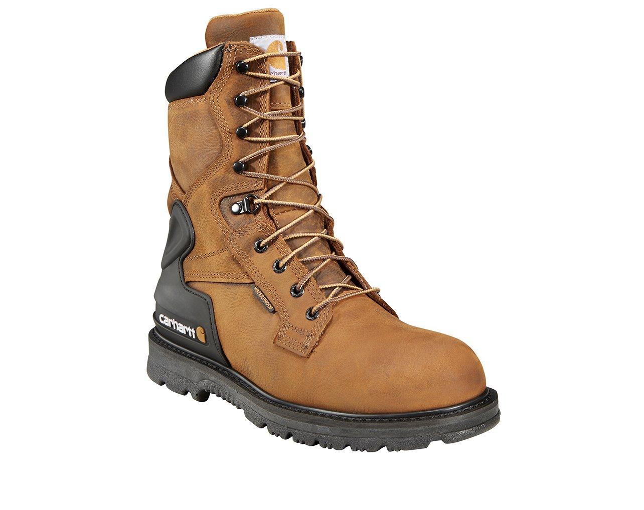 Carhartt Men s CMW8200 8 in. Waterproof Steel Toe Work Boot Brown 8 Wide