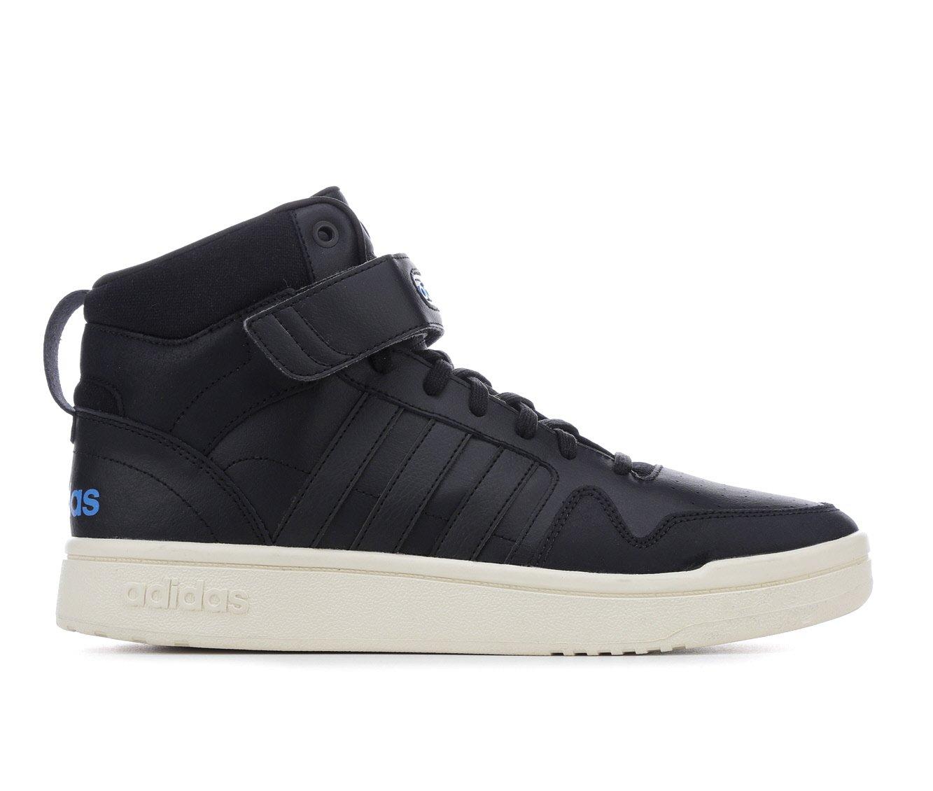 White Adidas Mens Postmove Mid Top Sneaker, Black & White