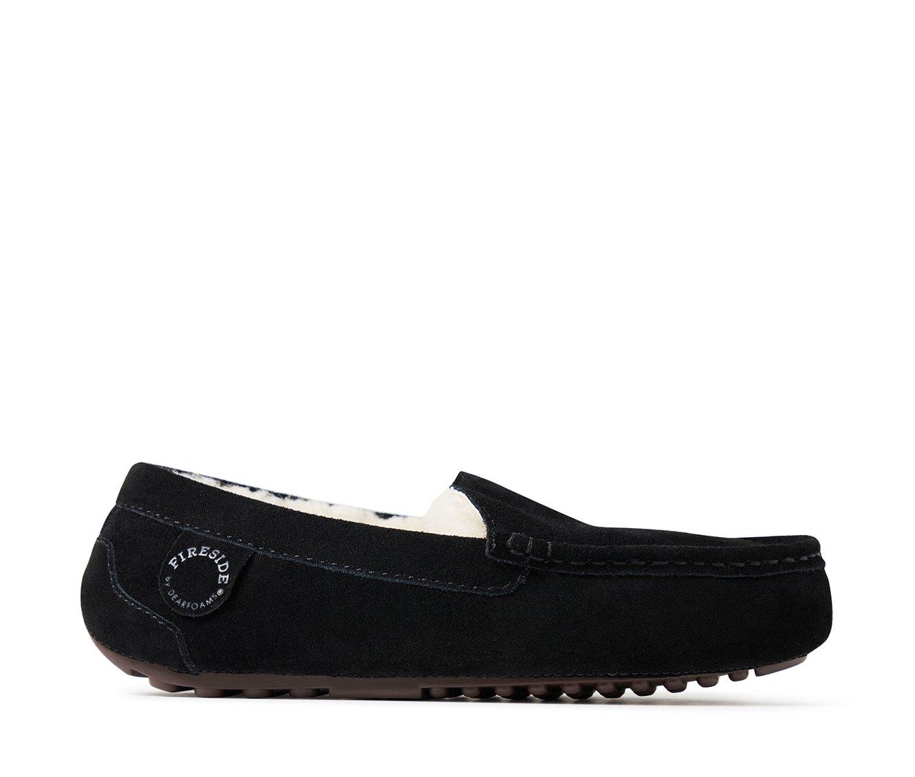 Fireside by Dearfoams Women's Mel Genuine Shearling Moccasin Slippers