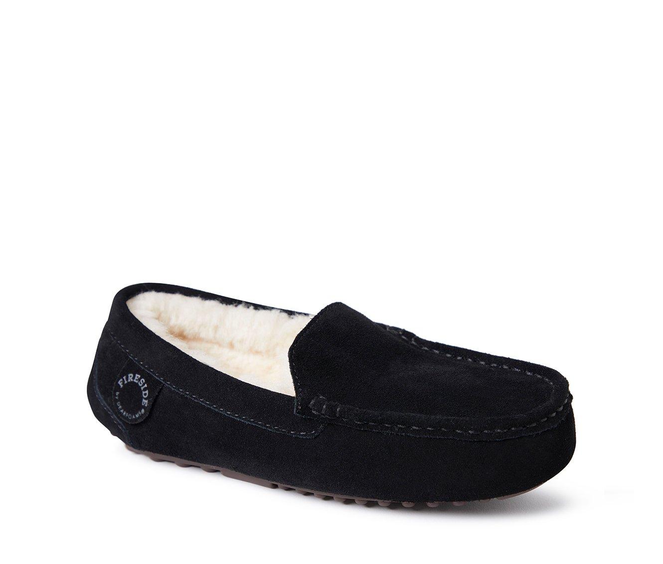 Fireside by Dearfoams Women's Mel Genuine Shearling Moccasin Slippers